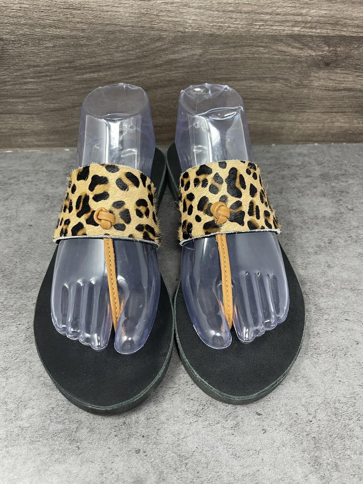 Other Sseko Sandals Womens Size 9 T Strap Leopard Print Black Size US 9 / IT 39 - 3 Thumbnail