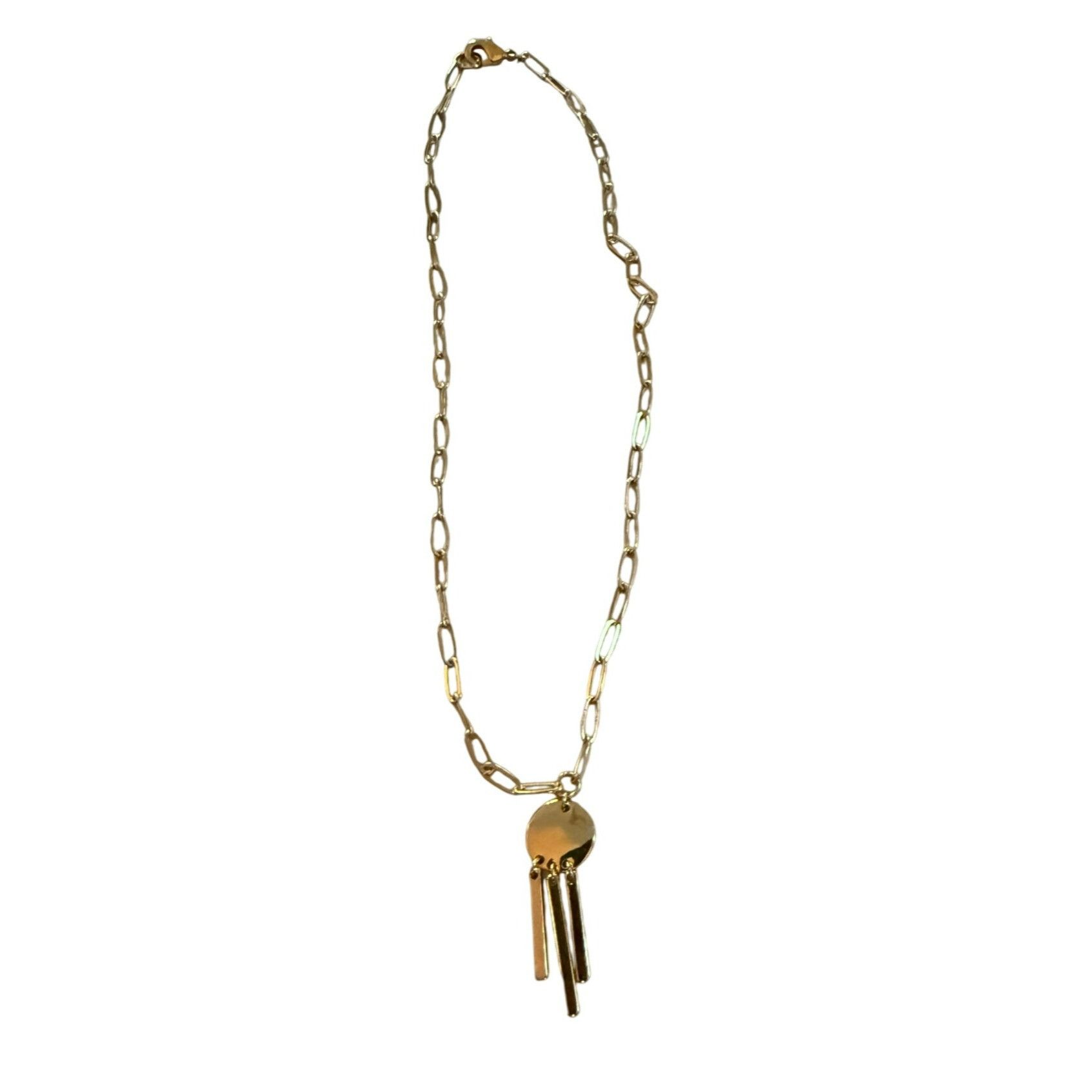 Other Gold-Tone Chain Necklace With Circular Pendant & Dangling Ba Size ONE SIZE - 1 Thumbnail