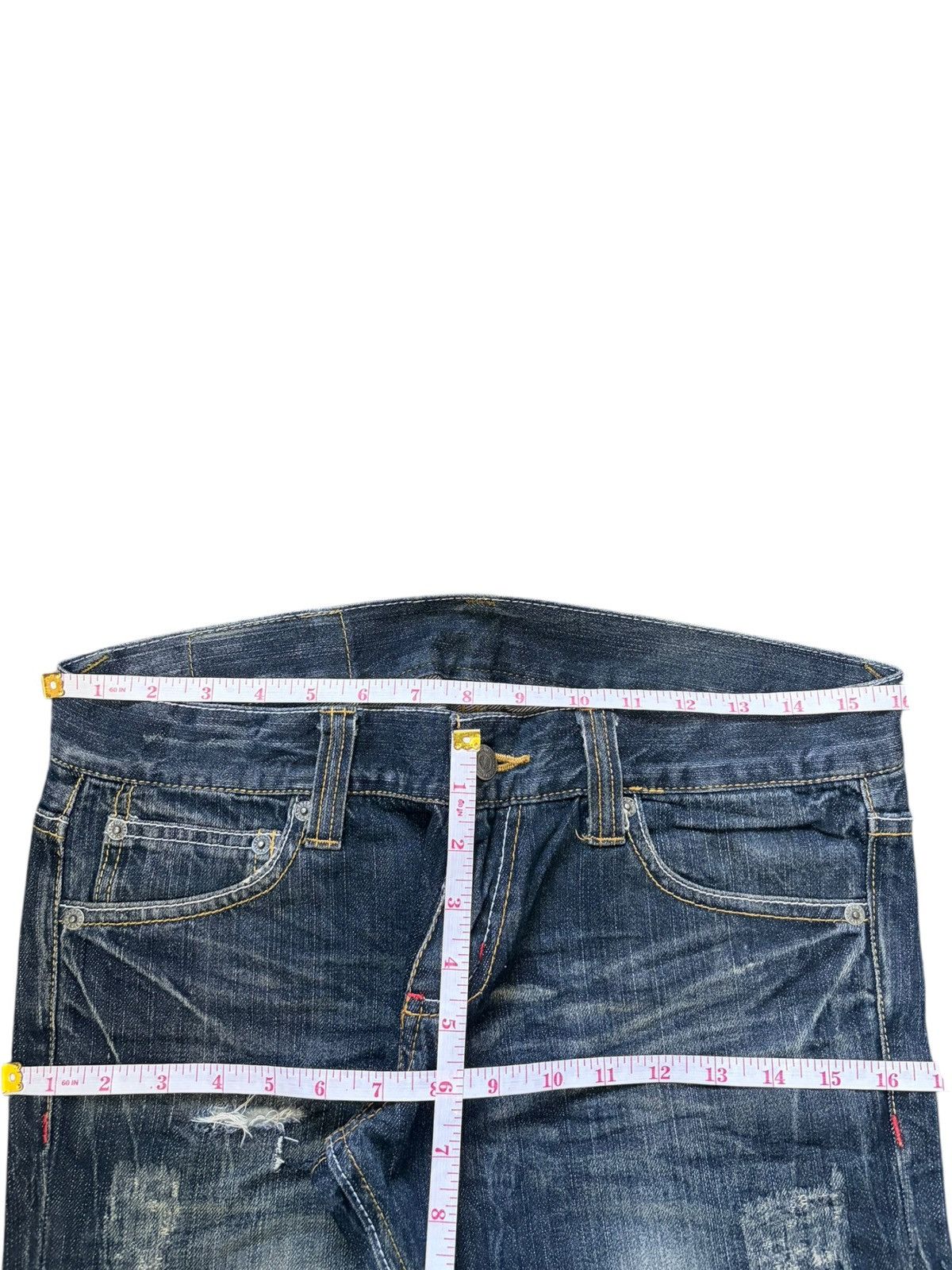 Tornado Mart Vintage Tornado Mart Painted Distress Low Rise Flare Jeans Size 32" / US 10 / IT 46 - 6 Thumbnail