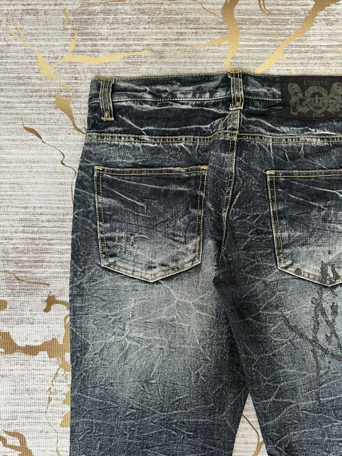 Tornado Mart FLARE Lowbox Premium Distressed Claw Marks Design Denim Size US 32 / EU 48 - 15 Thumbnail