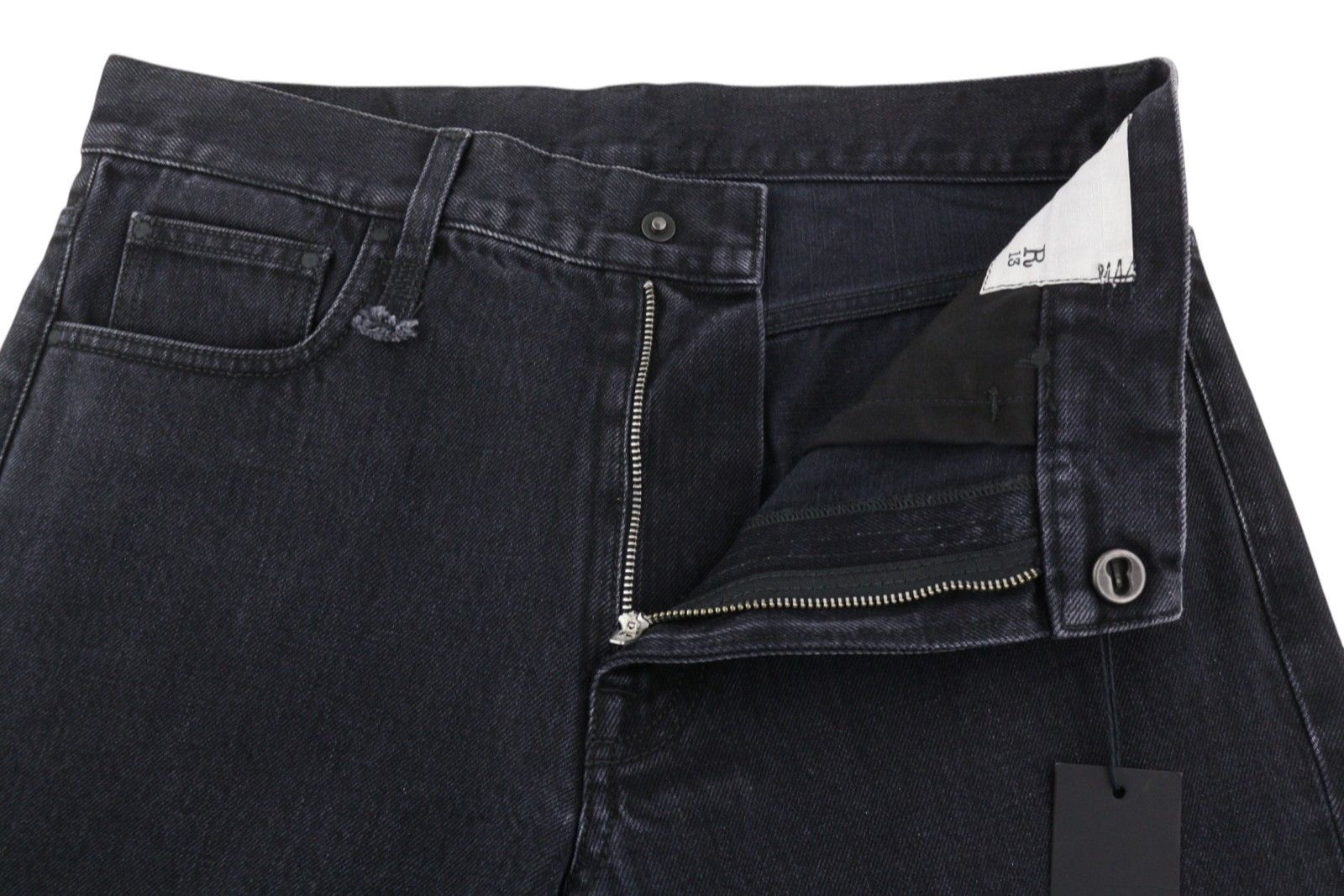 R13 SLIM BF 27 Onyx Black Ankle Cropped Zip Fly Denim 85807 Size 27" / US 4 / IT 40 - 4 Thumbnail