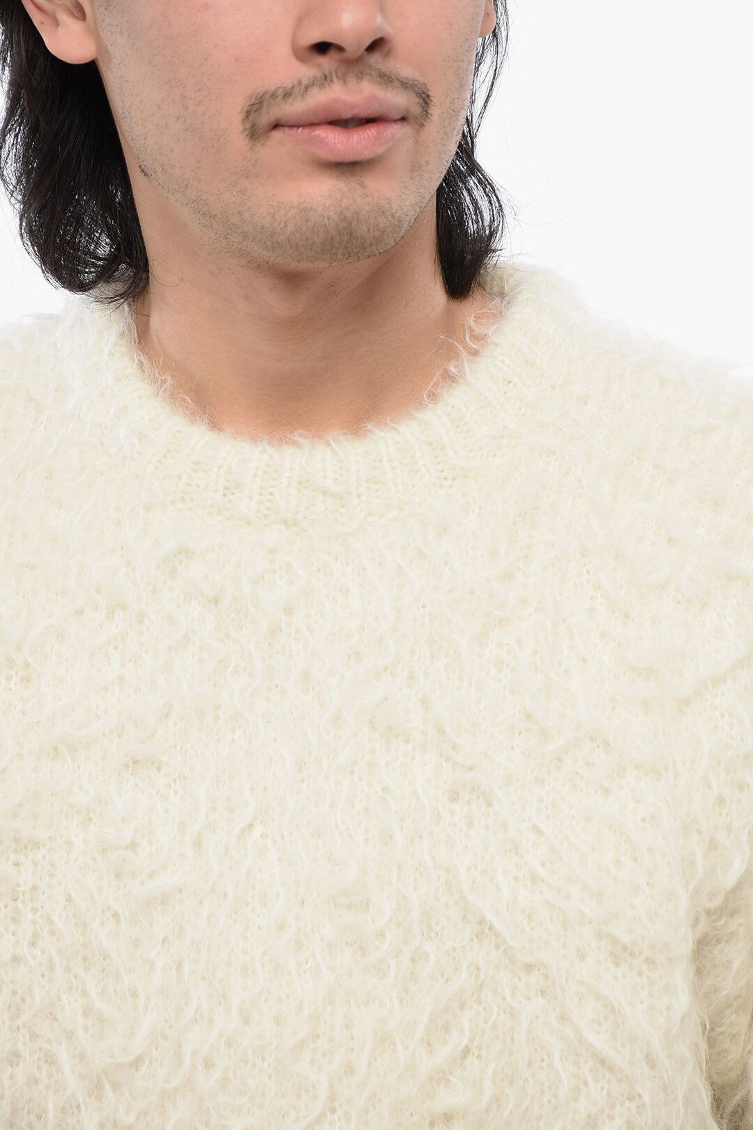 Jil Sander og1mm0625 Fuzzy Wool Casentino Sweater in White Size US M / EU 48-50 / 2 - 3 Thumbnail