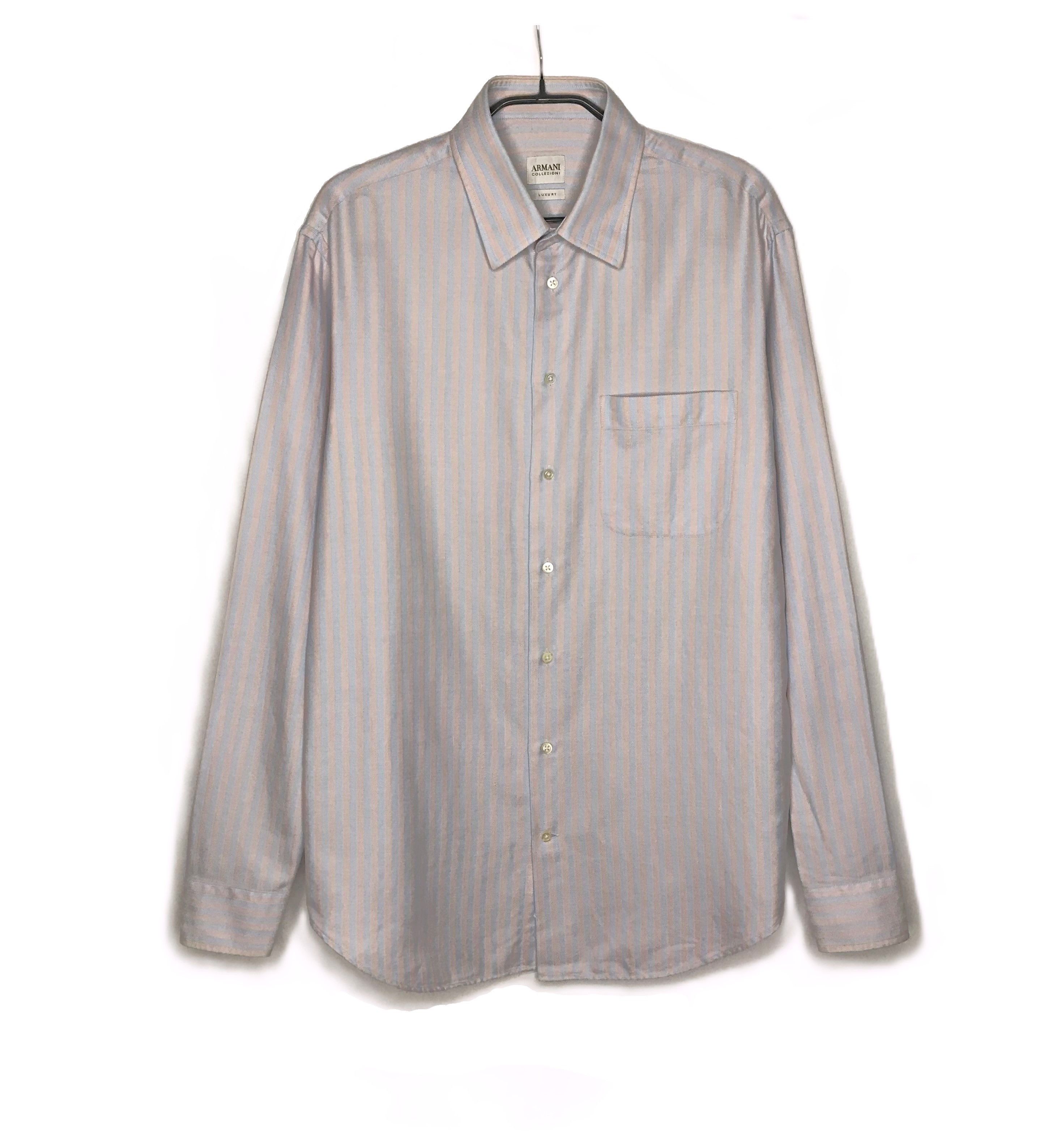 Armani Collezioni Armani Collezioni Striped Shirt Men's Sz 41 Size US M / EU 48-50 / 2 - 2 Thumbnail