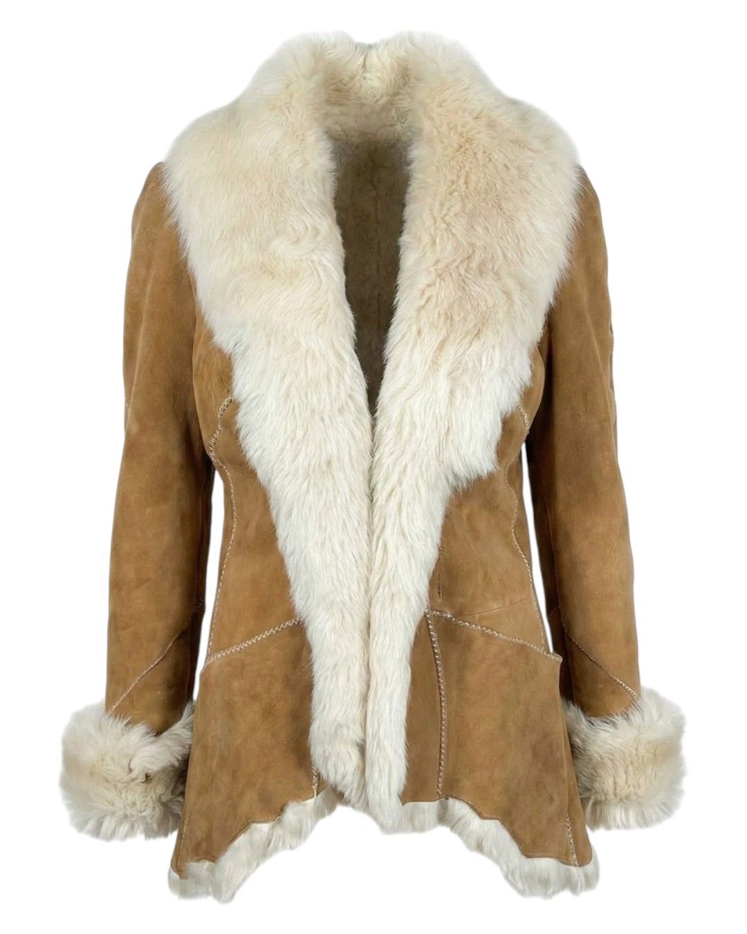 F/W 2001 SHEEP FUR SHEARLING RAW STITCHED COAT