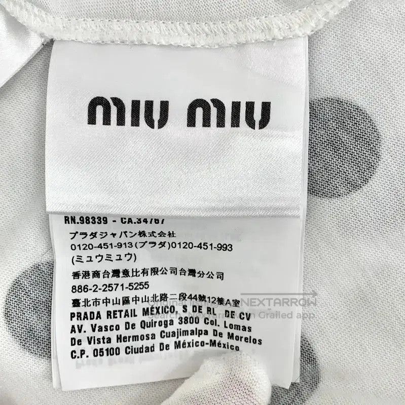 Miu Miu Miu Miu Polka Dot White Cotton T-Shirt . Size XS / US 0-2 / IT 36-38 - 6 Thumbnail