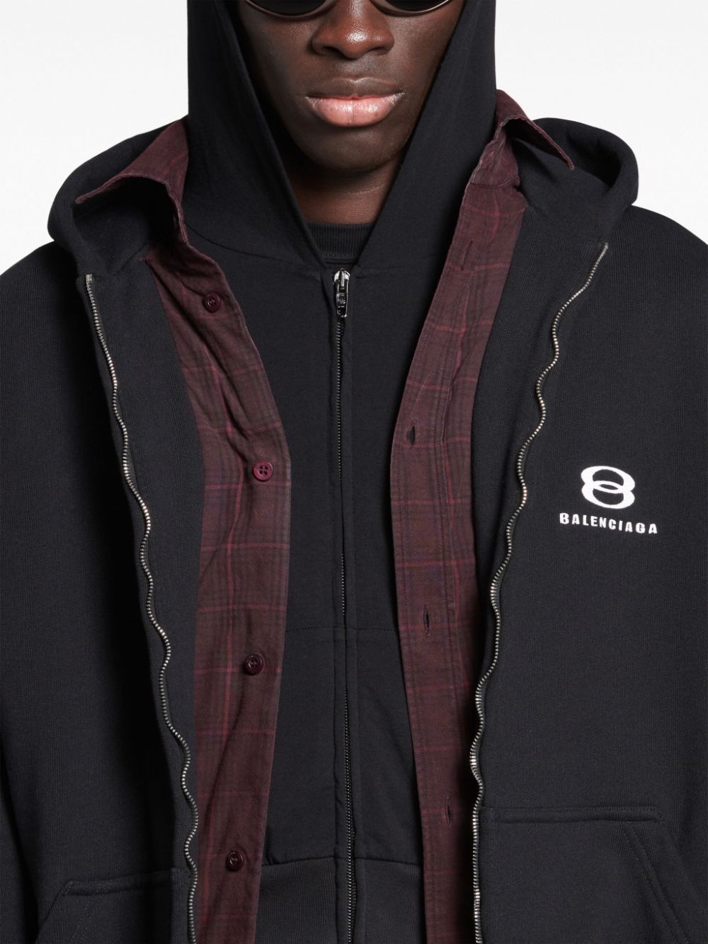 Balenciaga o1mt1gz0125 Unity Sports Icon Layered Hoodie in Black Size US S / EU 44-46 / 1 - 4 Thumbnail