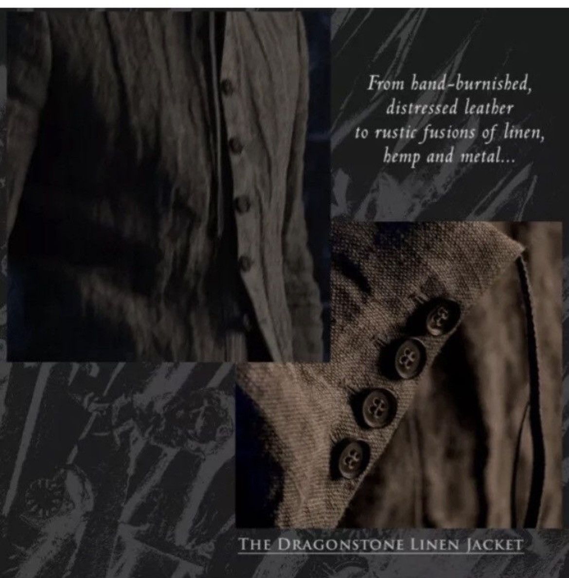 John Varvatos Dragonstone Linen Jacket GOT Game Of Thrones EU 52 USA 42 Size US L / EU 52-54 / 3 - 6 Thumbnail