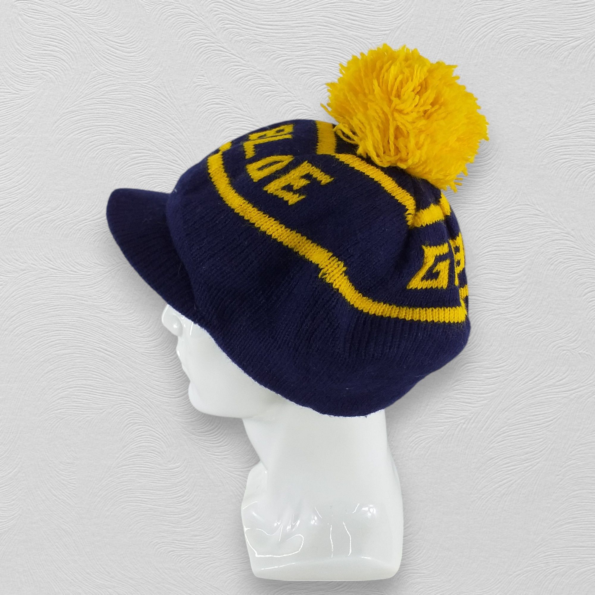 Japanese Brand Go Blue Stripes Snow Cap Hat Beanie -BN418 Size ONE SIZE - 1 Thumbnail
