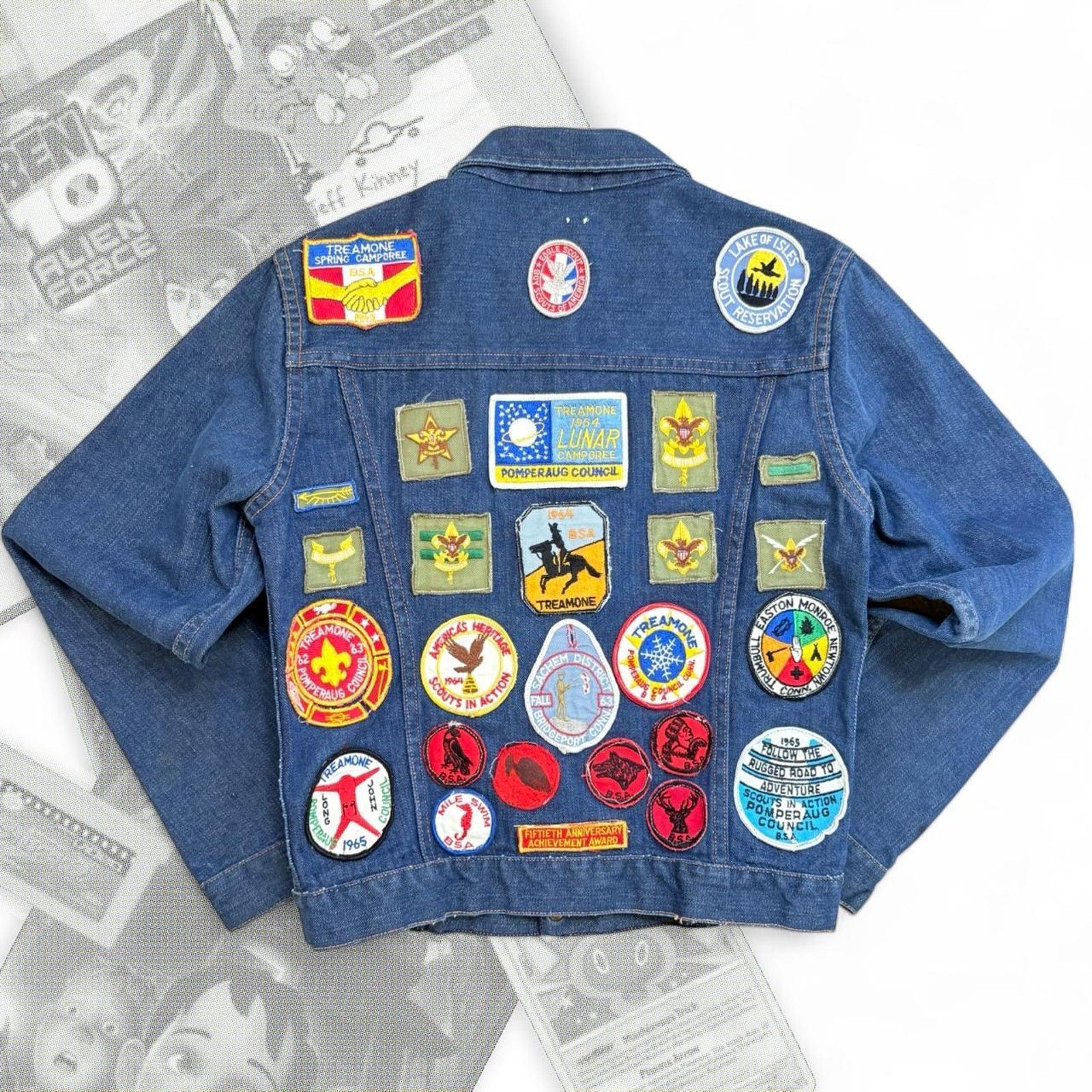 Nike 1960’s Roebucks Double Pleat Denim Jacket W/ Patches Size M / US 6-8 / IT 42-44 - 1 Thumbnail