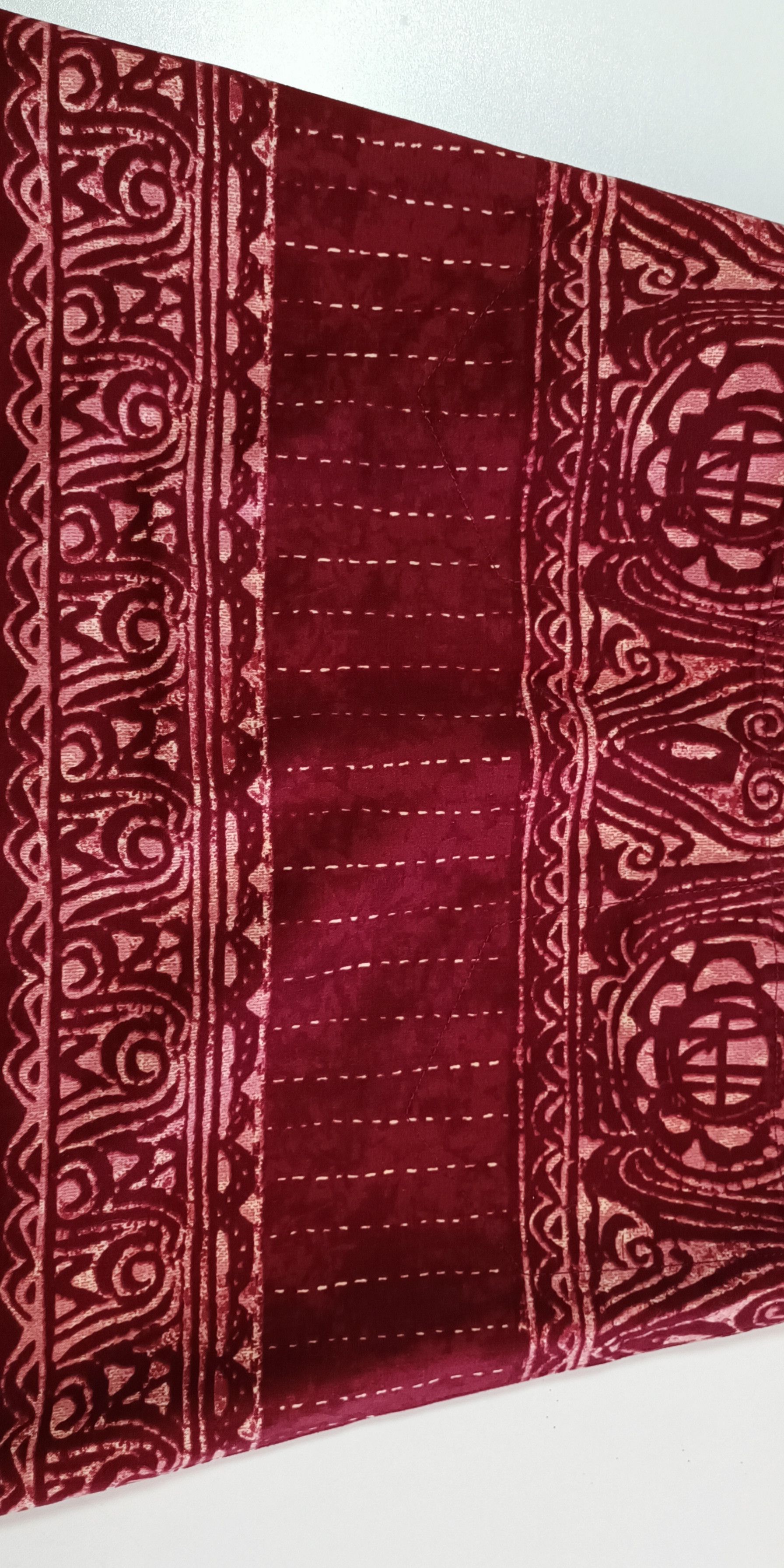 Jean Paul Gaultier 90's- Burgundy maxi skirt with ethnic print. Size 28" / US 6 / IT 42 - 19 Thumbnail