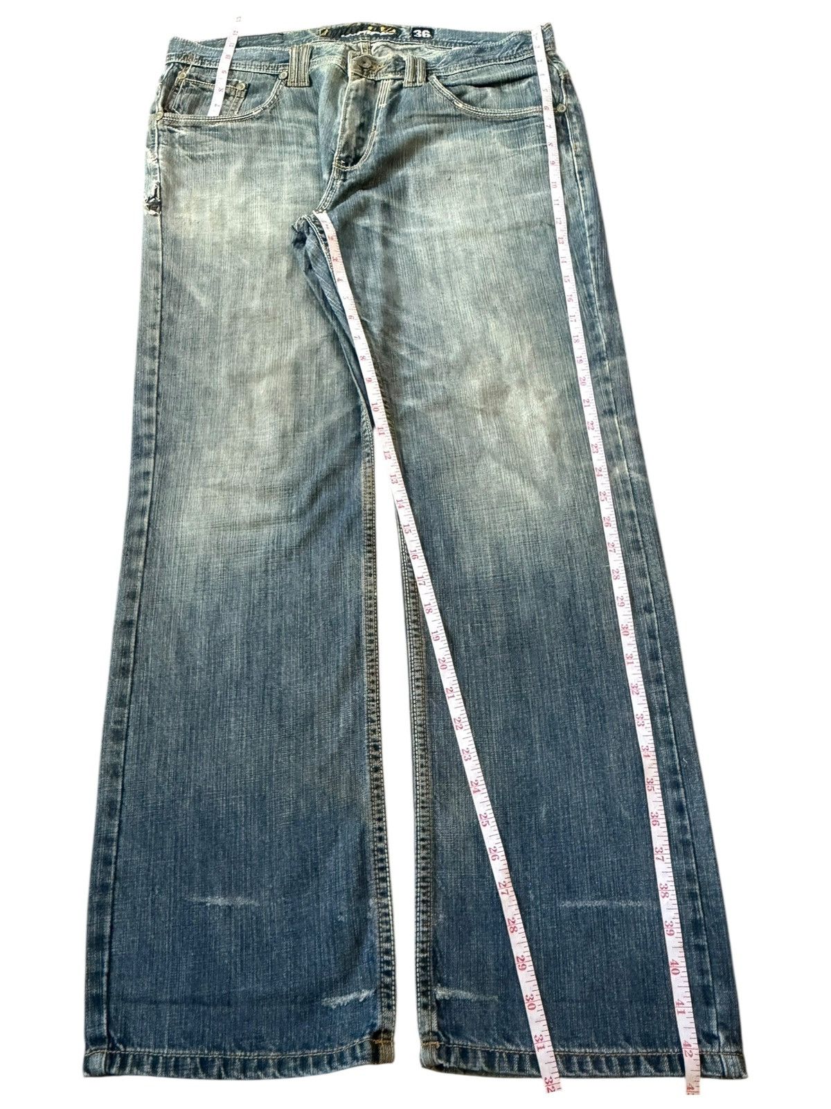 Lee Vintage Lee Pipes Mud Wash Distress Loose Jeans Size US 36 / EU 52 - 7 Thumbnail