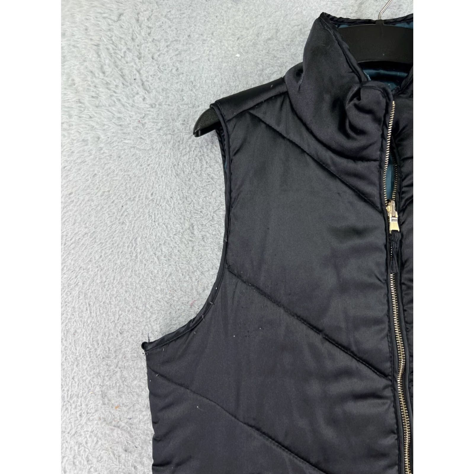 Vintage VEST Women Medium Black Full Zip Quilted Lined Pockets Mock Neck Zip Vest Women M Black Quilted Pockets Full Zip Mock Neck Fall Spring Women Mens? Size M / US 6-8 / IT 42-44 - 5 Thumbnail