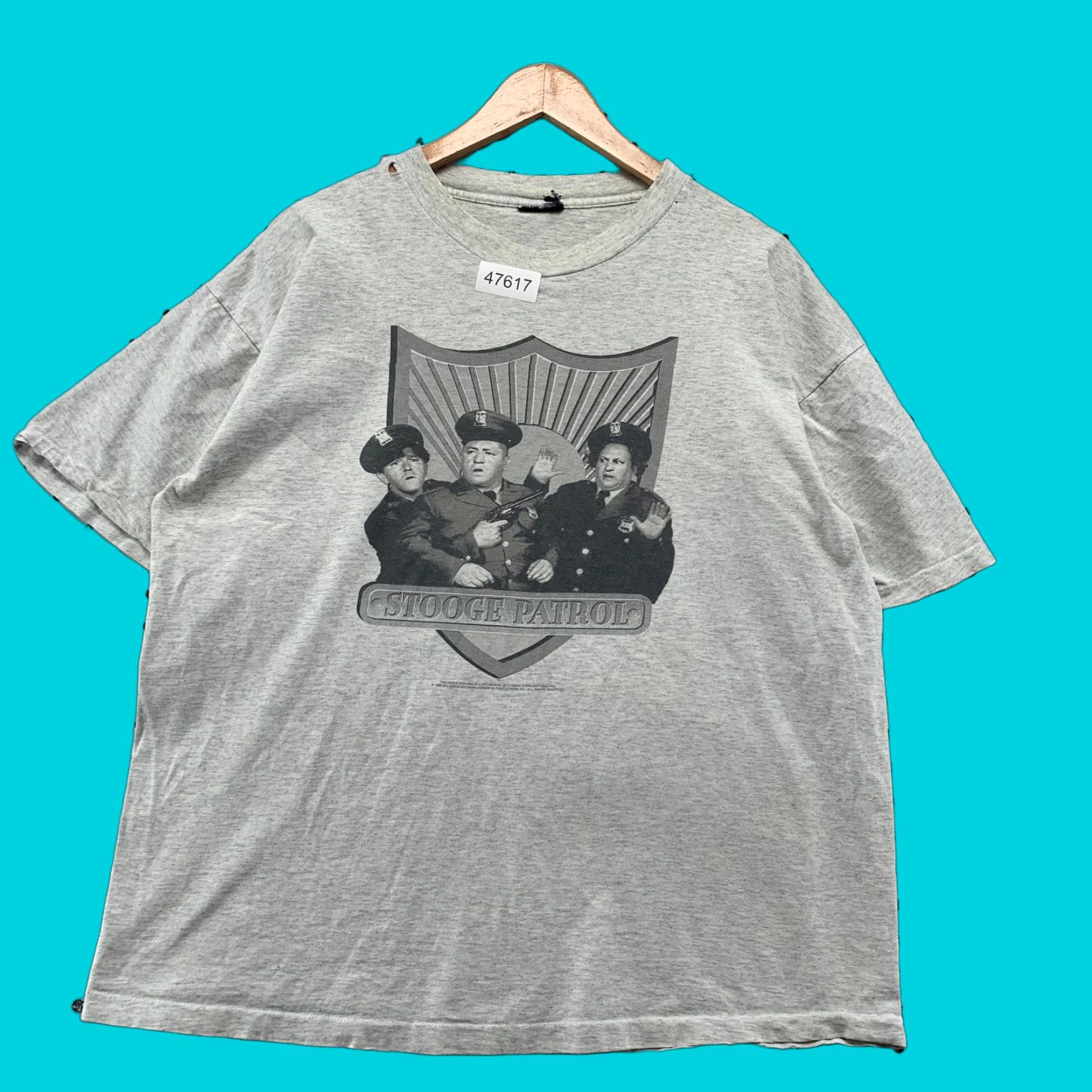 Vintage Vintage 3 Stooges Shirt Mens XL Gray Stooge Police Patrol USA Shirt Size US XL / EU 56 / 4 - 1 Thumbnail