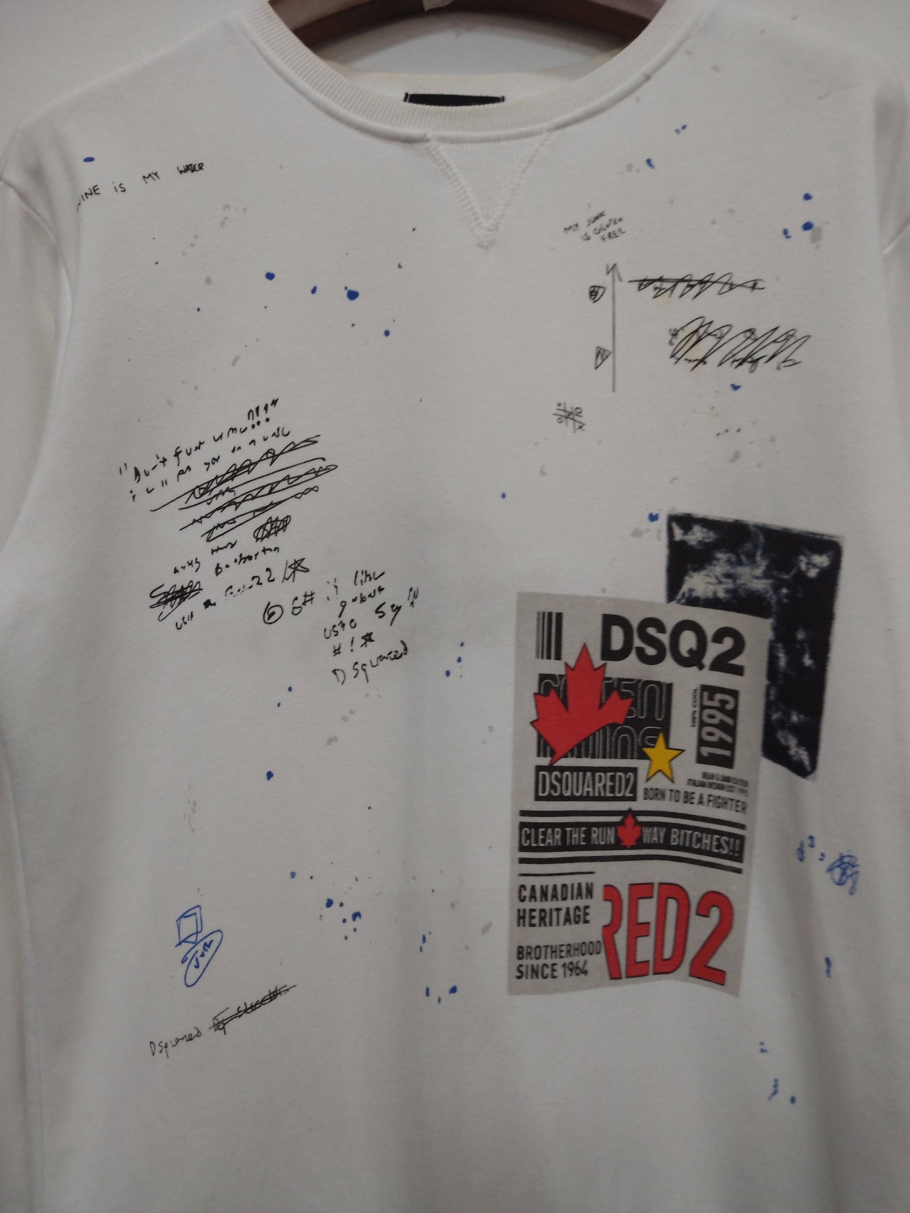 Dsquared2 × If Six Was Nine RARE DESIGN DSQUARED2 GRAFFITI SWEATSHIRT Size US L / EU 52-54 / 3 - 5 Thumbnail