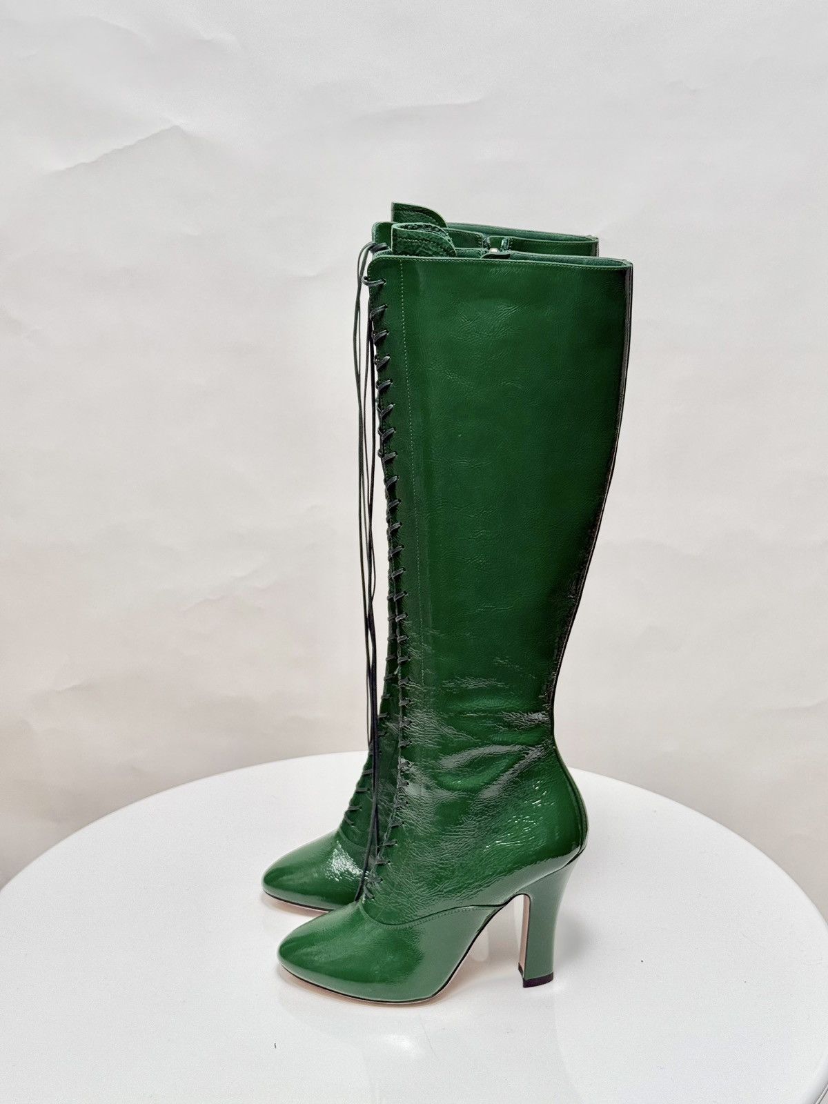 Miu Miu Patent Leather Knee High Boots I Size US 5 / IT 35 - 3 Thumbnail