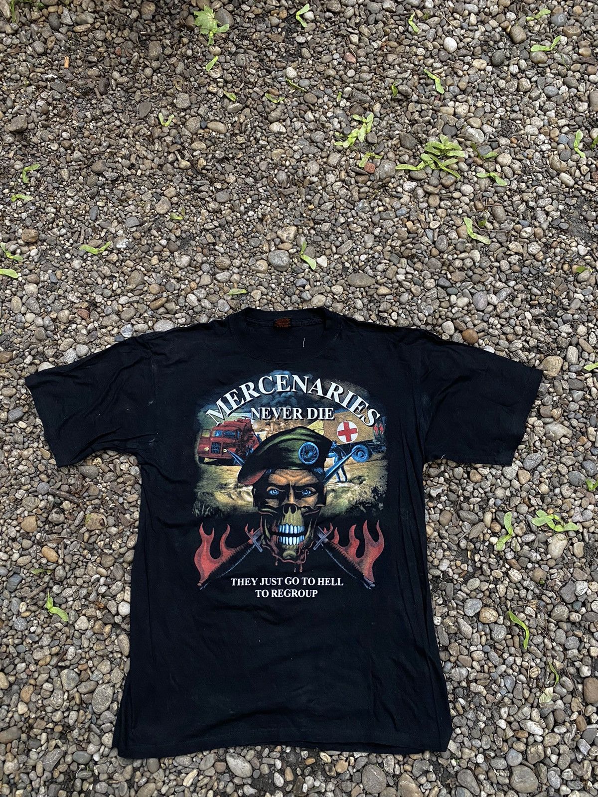Band Tees × Vintage Vintage 90s Mercenaries Never Die Tee Size US XL / EU 56 / 4 - 1 Thumbnail