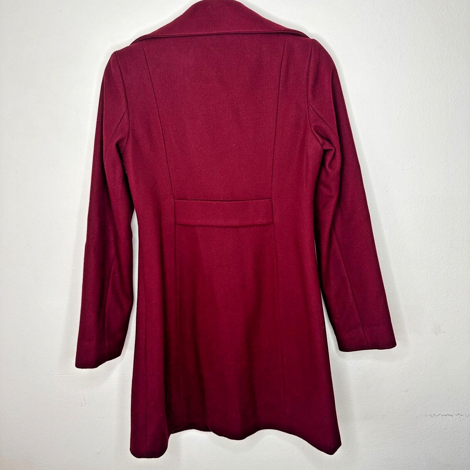 Mossimo Mossimo Red Wool Fitted Long Line Button Coat Welt Pocket XS Size XS / US 0-2 / IT 36-38 - 3 Thumbnail