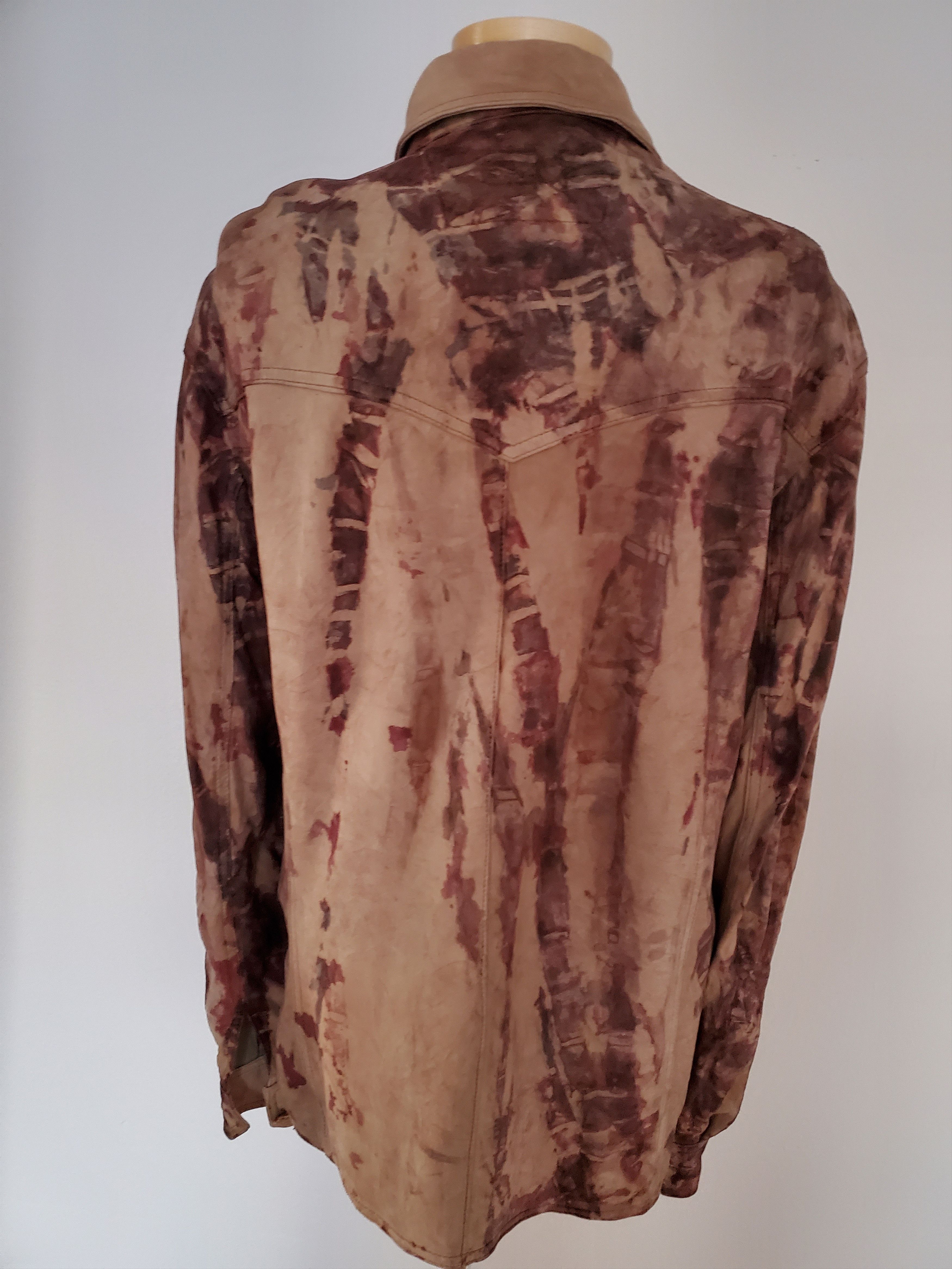 John Varvatos leather shirt tie dyed blazer beige brown cowboy Sm Med 50 Size US M / EU 48-50 / 2 - 7 Thumbnail