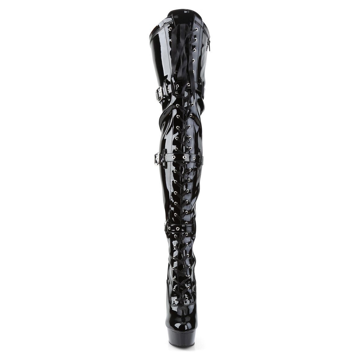 Other Delight 3028 Triple Buckle Thigh High Platform Torment Boot Size US 7 / IT 37 - 4 Thumbnail
