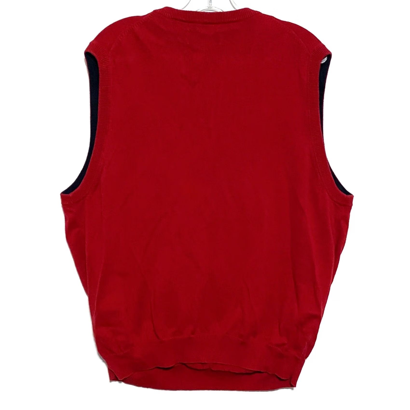 Chaps Chaps Red V Neck Sleeveless Sweater Vest Mens L Preppy Classic Academia Shirt Vest Color Red Size US L / EU 52-54 / 3 - 3 Thumbnail