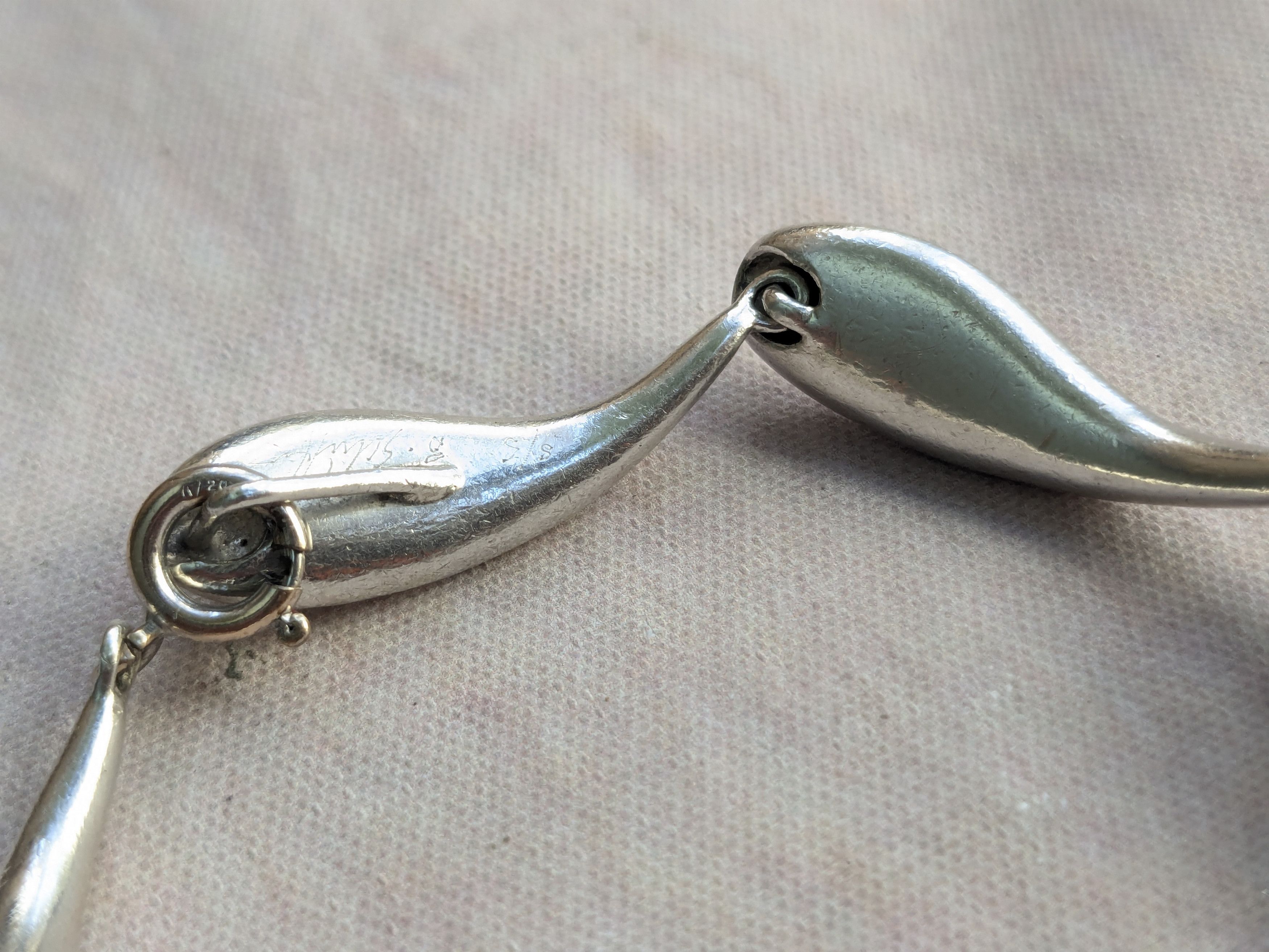 Jewelry Vintage Sterling Silver Bracelet E.Schiff Whale Modern Avant Size ONE SIZE - 7 Thumbnail