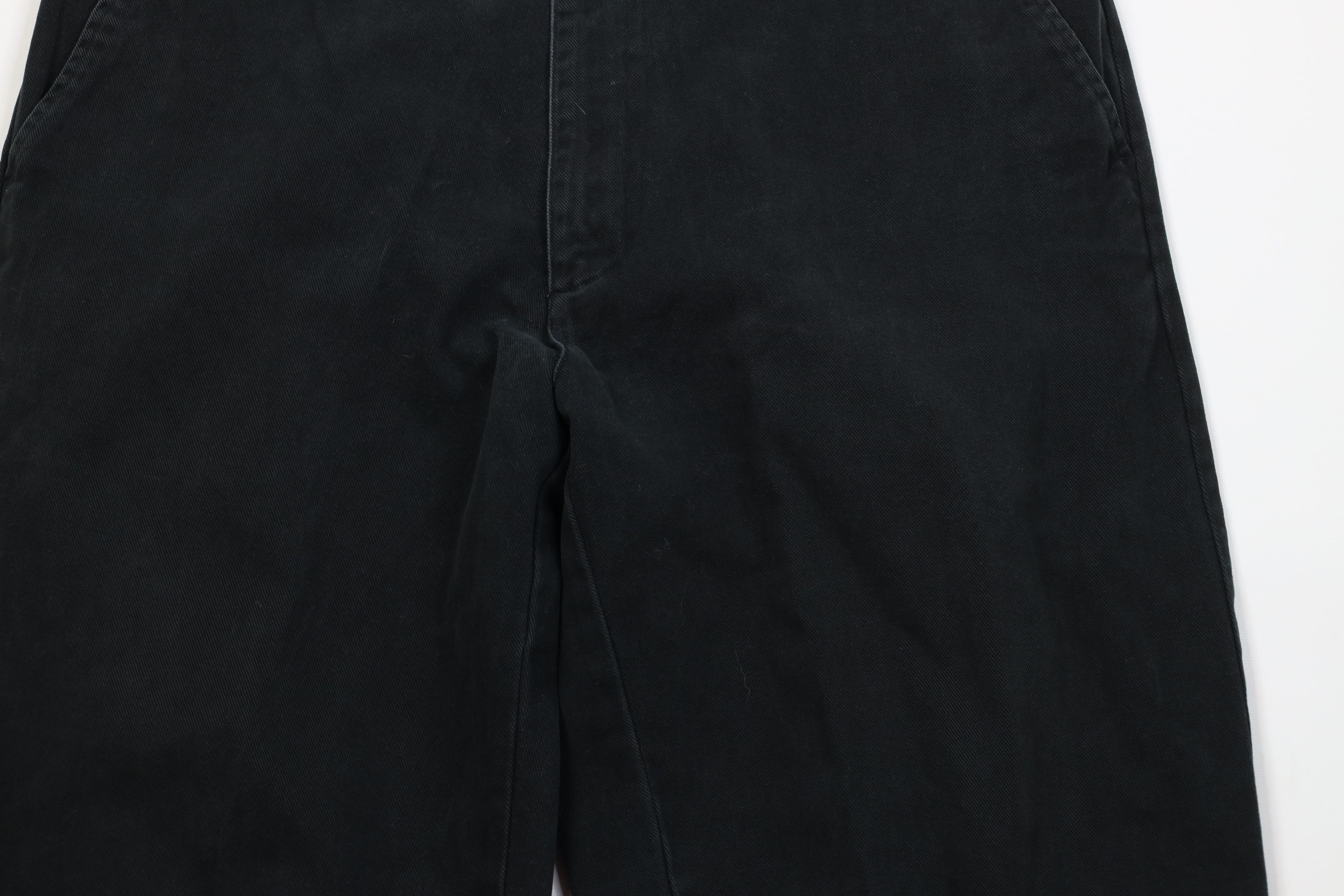 Vintage Vintage 90s Streetwear Wide Leg Twill Pants Trousers Black Size US 38 / EU 54 - 3 Thumbnail