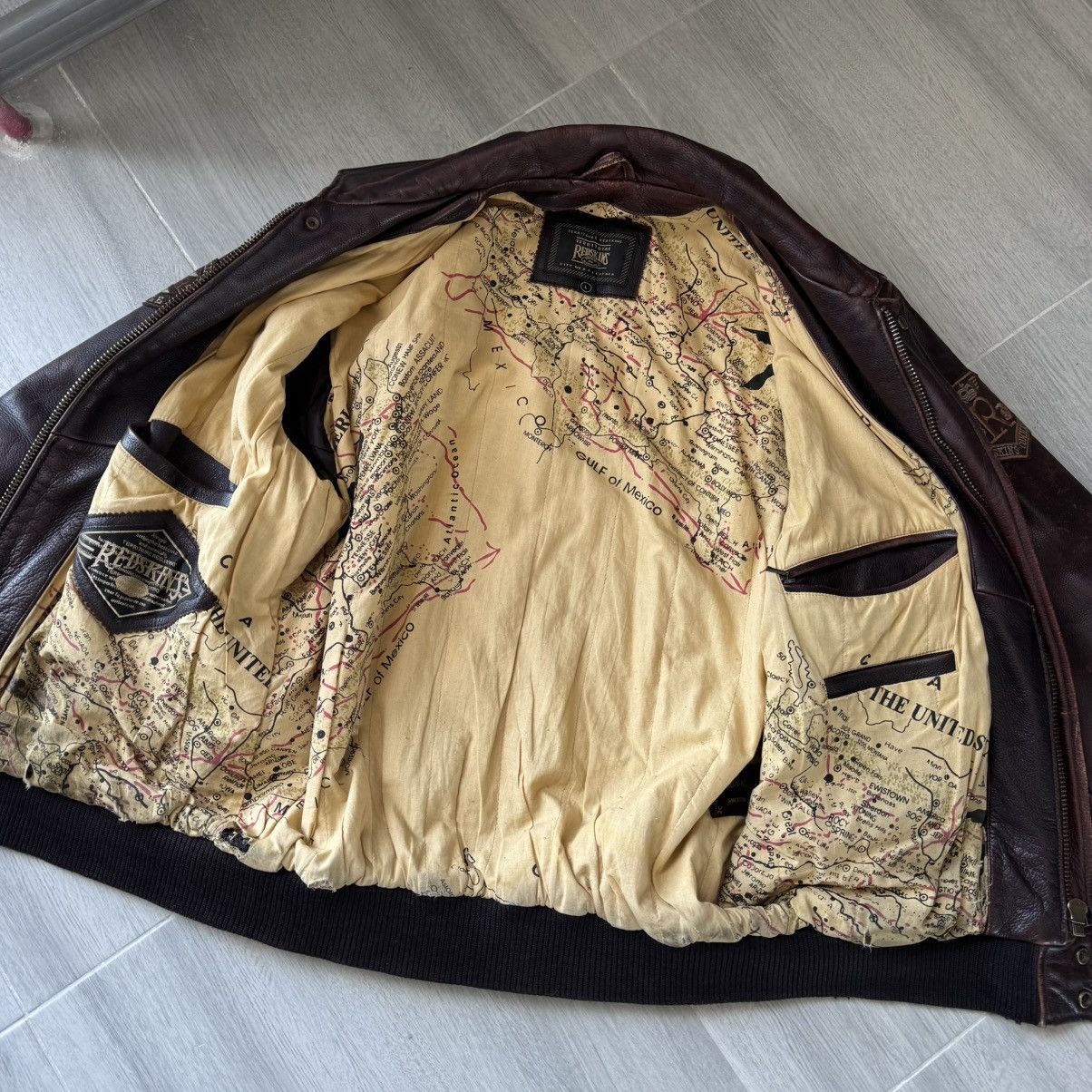 NFL Vintage Redskins Leather Bomber Jacket Size US L / EU 52-54 / 3 - 13 Thumbnail