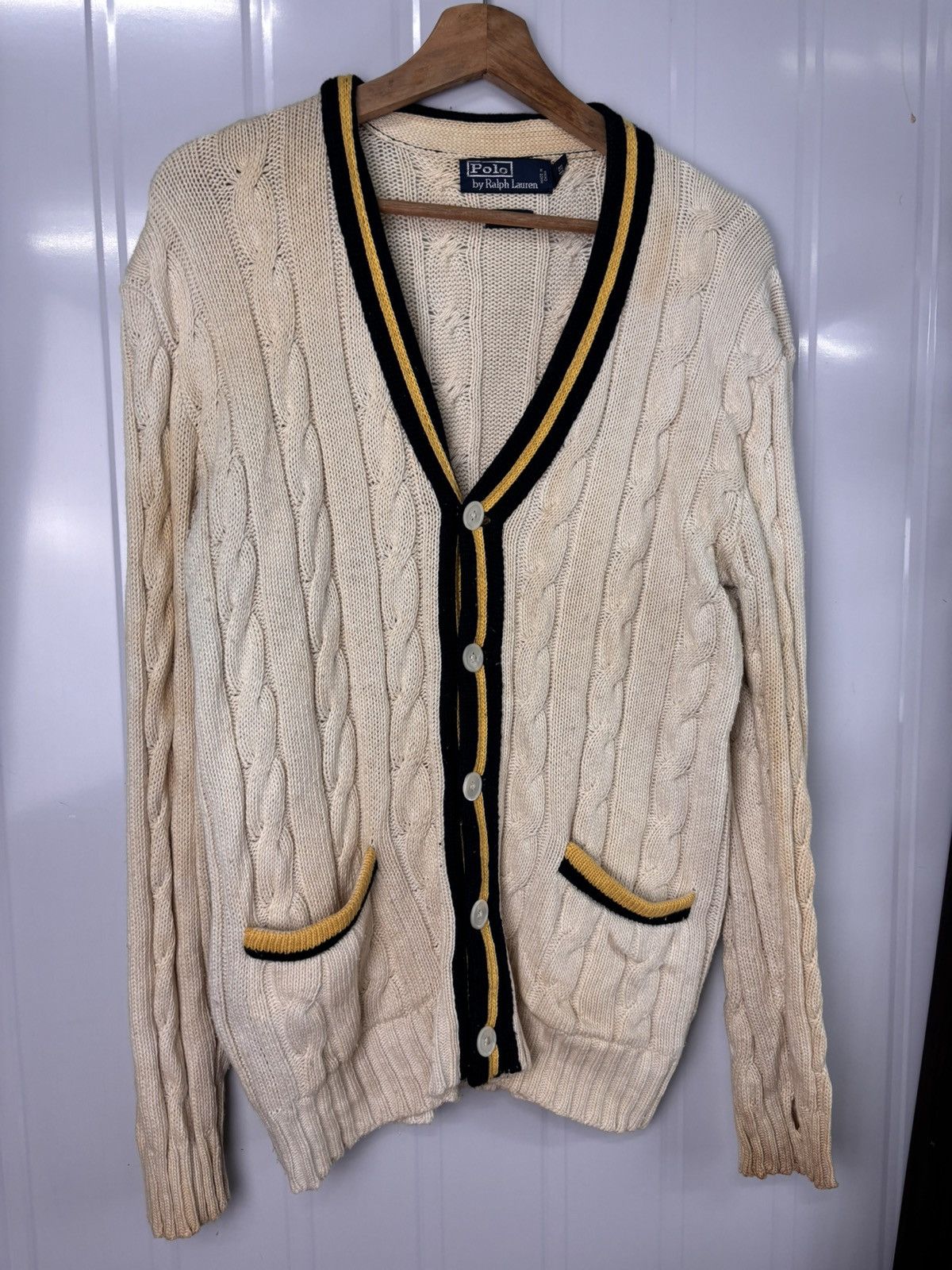 Polo Ralph Lauren RARE! Vintage 90’s Polo Ralph Lauren Cable-Knit Size US M / EU 48-50 / 2 - 2 Thumbnail