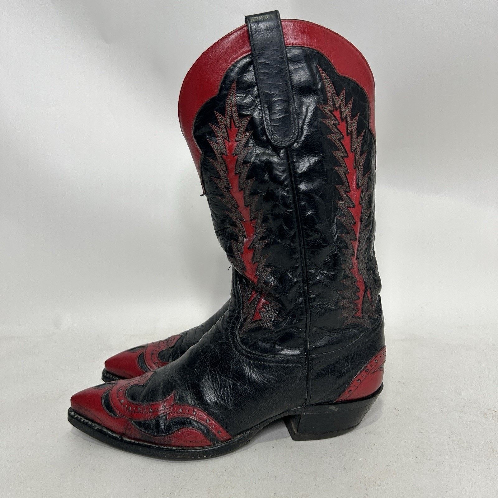 Tony Lama Tony Lama Classic 3866 Firewalker Cowboy Boots “Black Red” Size US 8 / EU 41 - 6 Thumbnail
