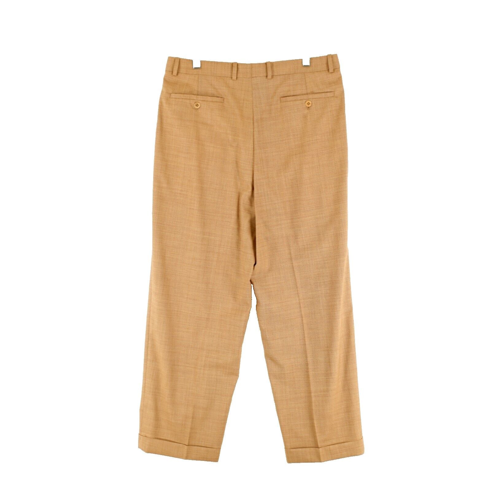 Zanella Zanella Jesse Textured Wool Basketweave Brown Pleated Cuffed Size 34R - 5 Thumbnail
