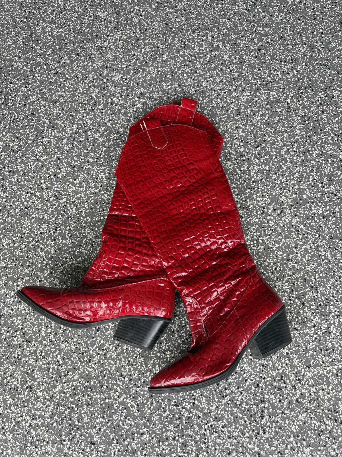 Other Faux Croc Knee High Cowboy Boots Size US 6.5 / IT 36.5 - 1 Thumbnail
