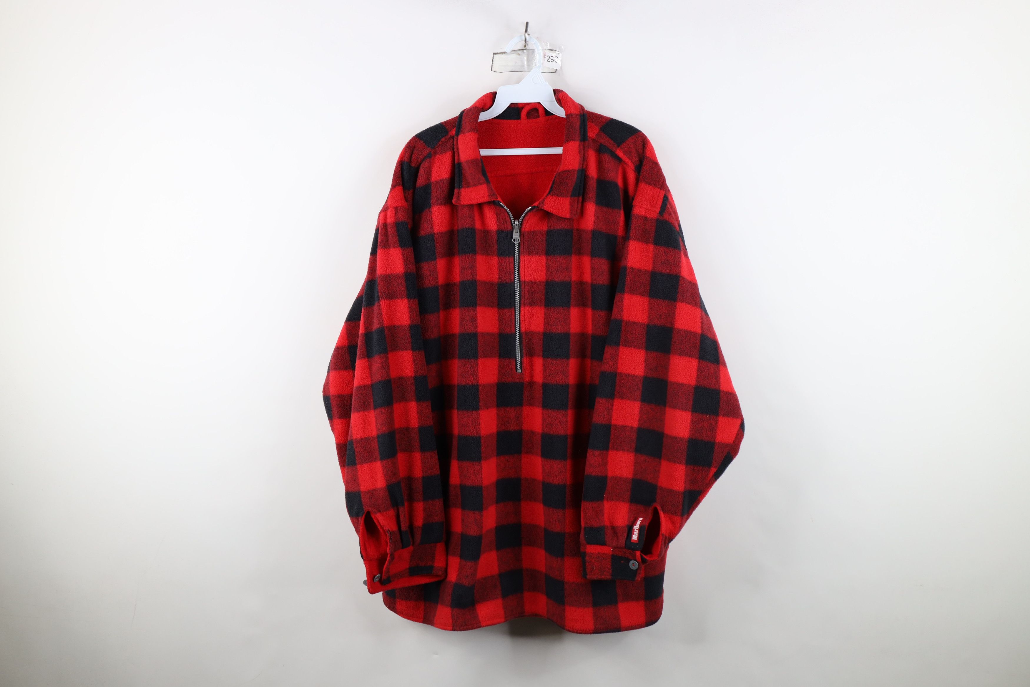 Marlboro Vintage 90s Marlboro Reversible Half Zip Fleece Sweater Red Size US XXL / EU 58 / 5 - 11 Thumbnail