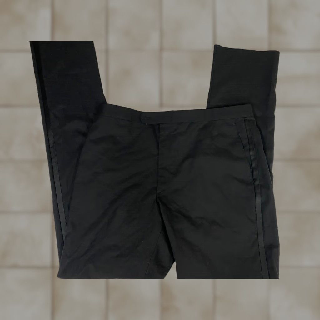 Vintage JB Britches Pants Mens 38x41 Black Cotton Flat Front Zip Straight Dress Pants Regular Mens Size US 38 / EU 54 - 1 Thumbnail