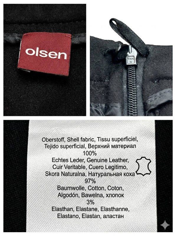 Other OLSEN Genuine Leather Front Tapered Pants Black US 12 Size 34" / US 12 / IT 48 - 8 Thumbnail
