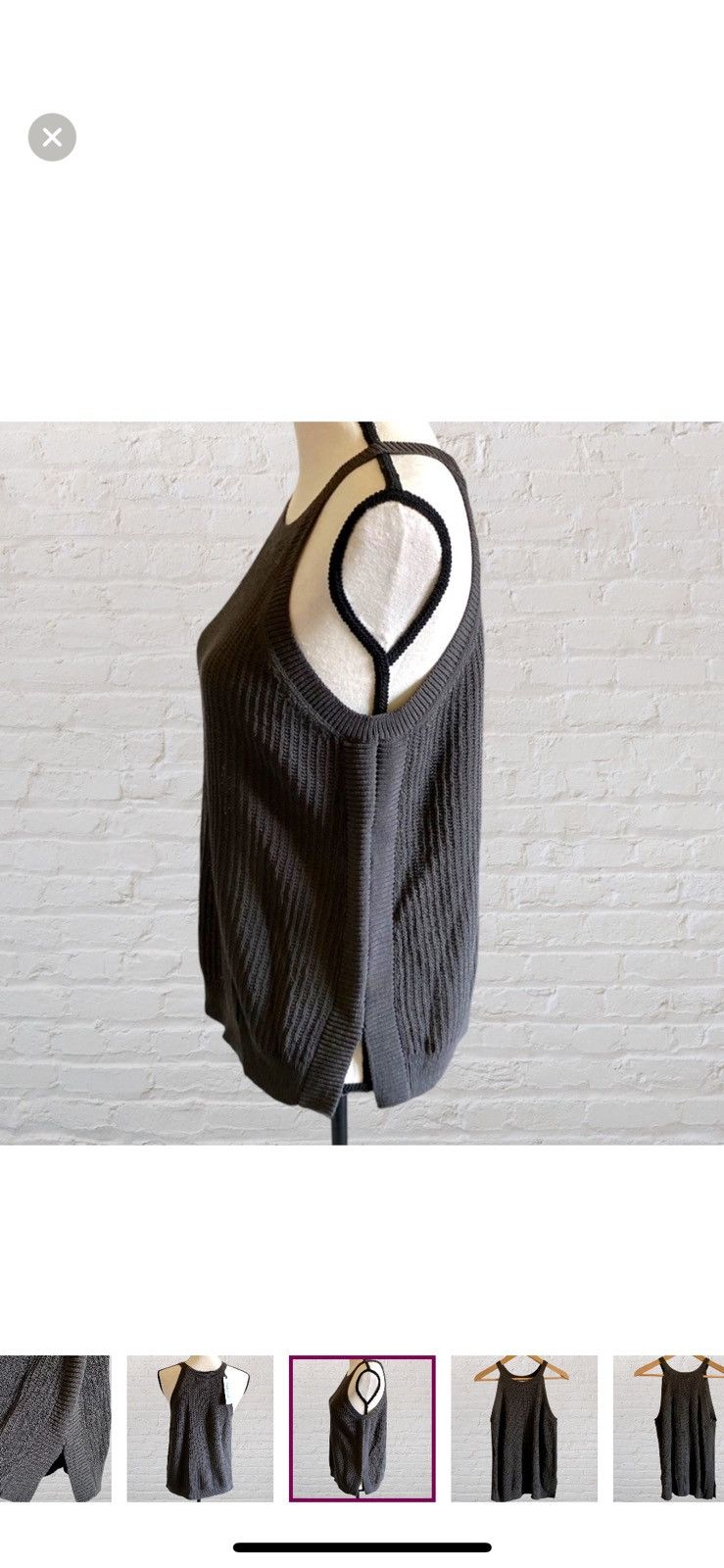 Other DARK GRAY CABLE KNIT SLEEVELESS TANK TOP Size L / US 10 / IT 46 - 4 Thumbnail