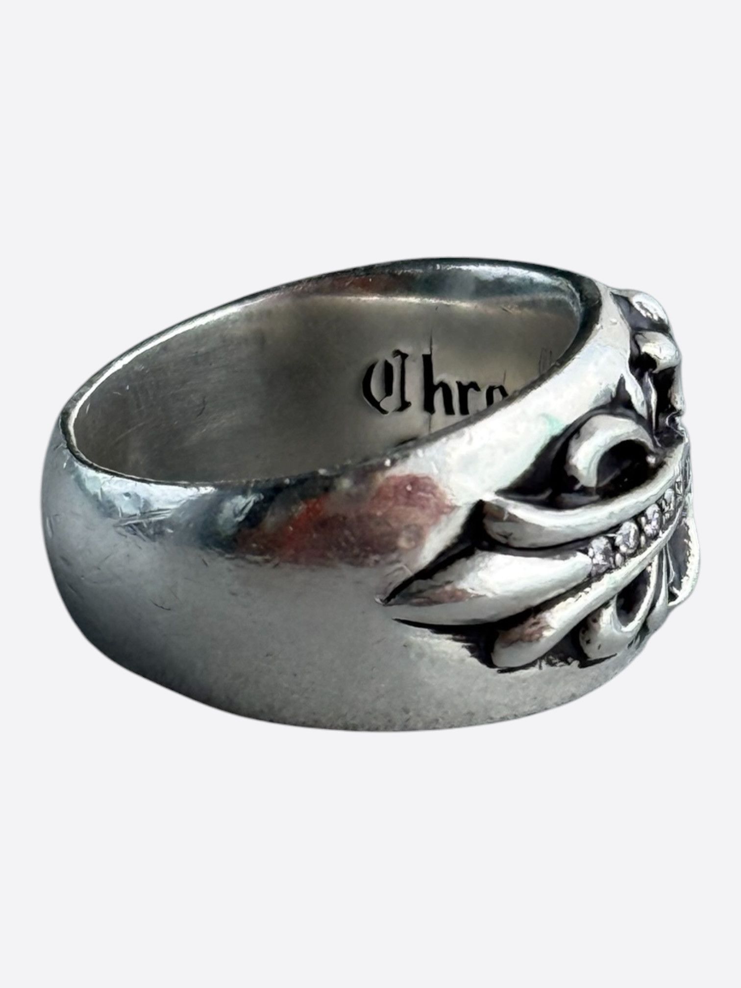 Chrome Hearts Chrome Hearts Silver & Diamond Keeper Cross Floral Ring Size ONE SIZE - 2 Thumbnail