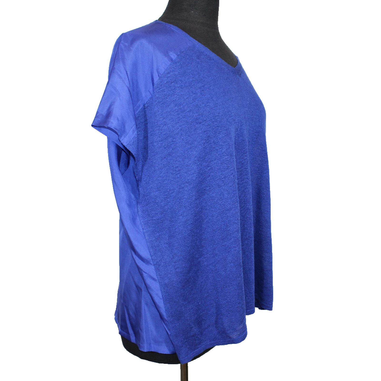 Eileen Fisher NWT EILEEN FISHER Linen Silk V Neck Knit Top Blouse L $198 Size L / US 10 / IT 46 - 2 Thumbnail
