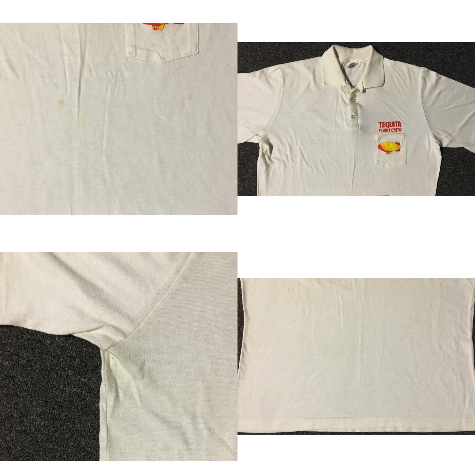 Vintage VINTAGE Tequita Margarita Blimp Flight Crew Faded Shirt M White USA Single Stitch 80s 90s Grunge Beer Bar Punk Retro Graphic Tee Mens Size US M / EU 48-50 / 2 - 8 Thumbnail