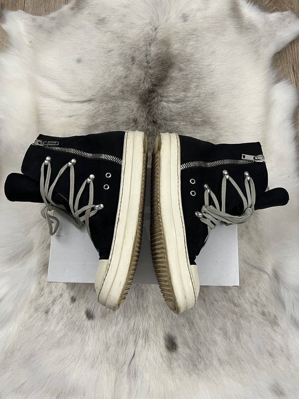 Rick Owens Drkshdw Rick Owens Drkshdw Hexagram High-Top Sneakers Black/milk Size US 10 / EU 43 - 3 Thumbnail