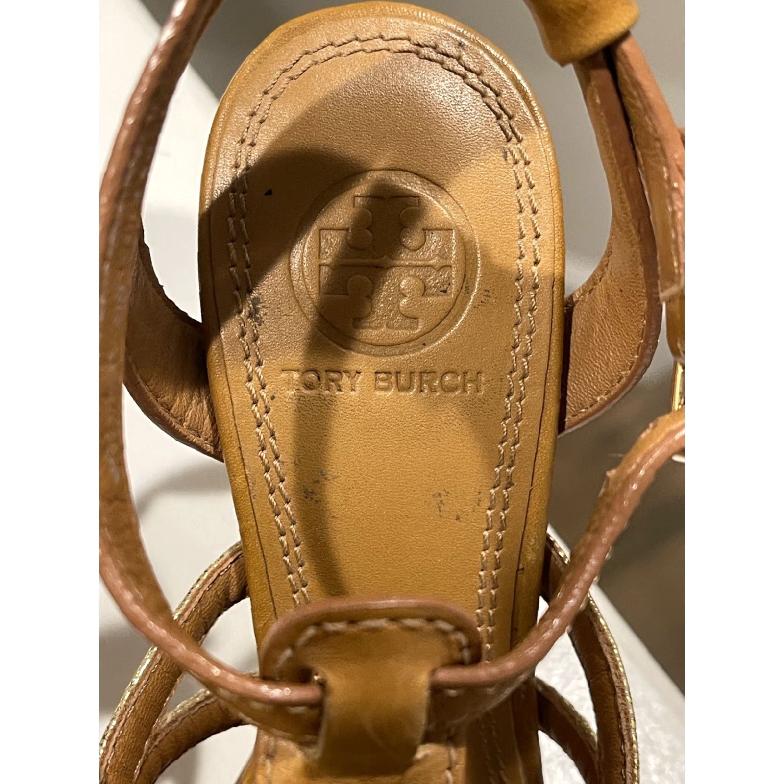 Tory Burch Tory Burch Sandals Women’s 5.5 US Leather Brown Gold Strappy Size US 6 / IT 36 - 3 Thumbnail