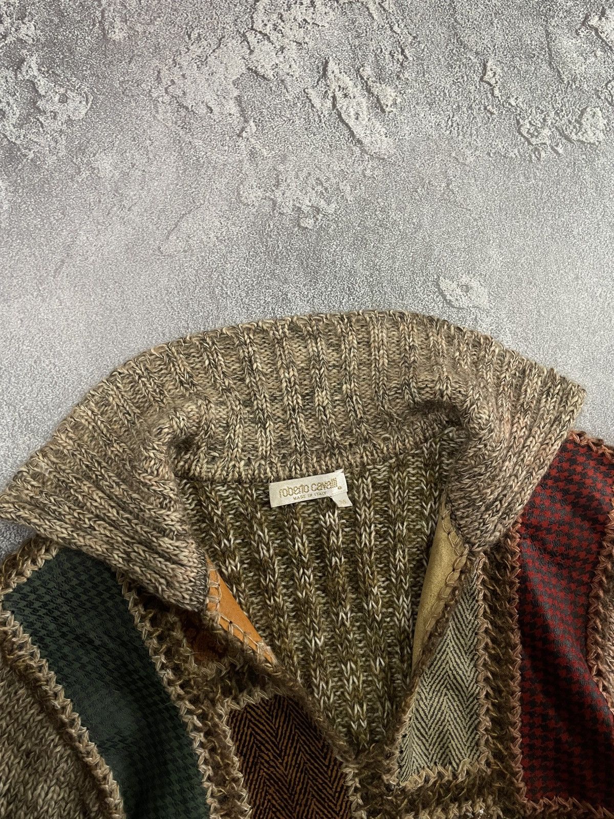 Roberto Cavalli Rare Roberto Cavalli Patchwork Leather Mohair Knit Sweater Size M / US 6-8 / IT 42-44 - 3 Thumbnail