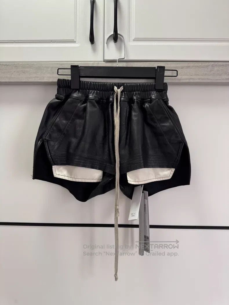 Rick Owens RICK OWENS Waxed Lamb Leather Boxers Shorts Size 37" - 1 Thumbnail