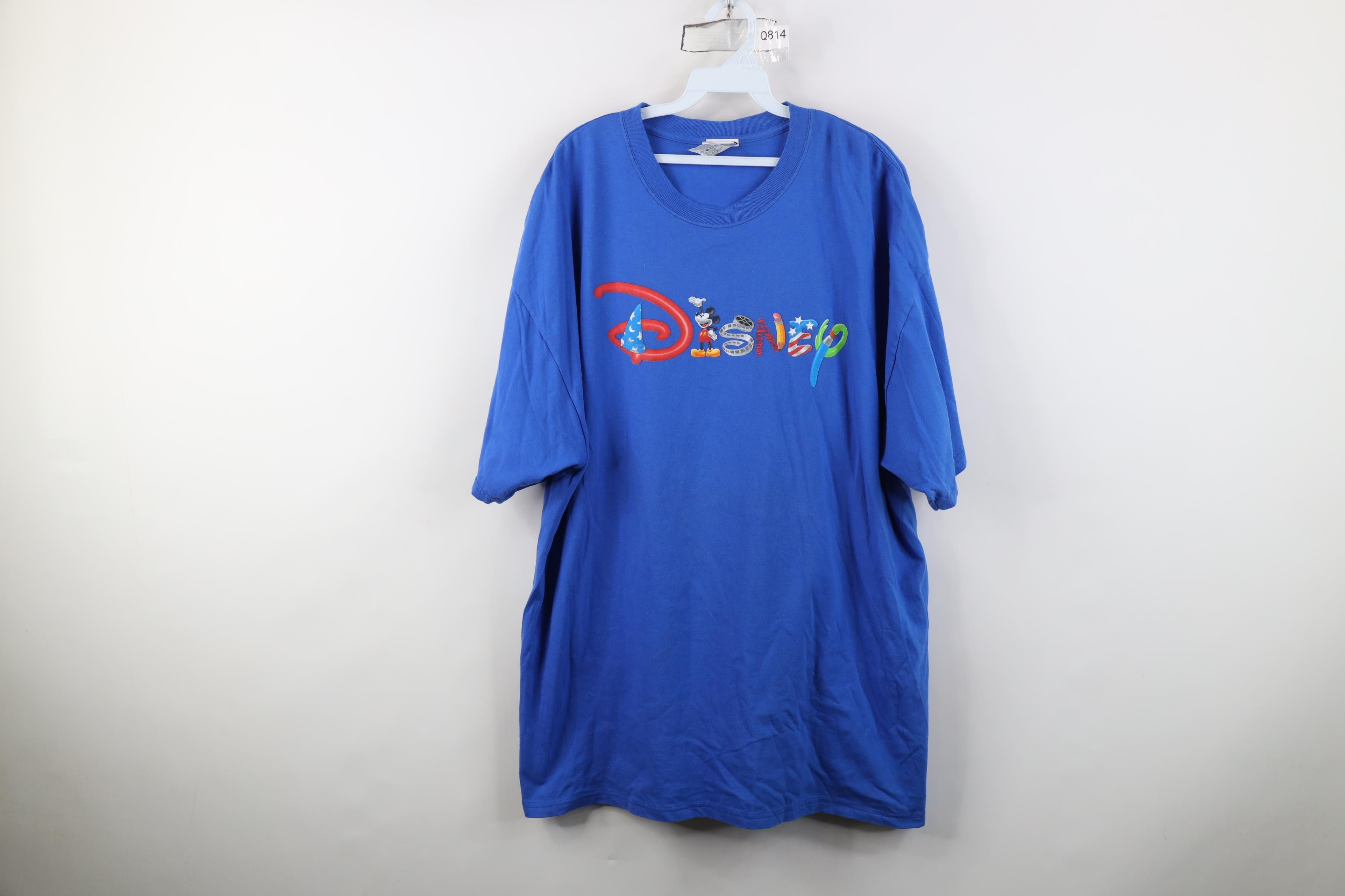 Disney Vintage Y2K Disney Spell Out Mickey Mouse T-Shirt Royal Blue Size US XXL / EU 58 / 5 - 1 Thumbnail