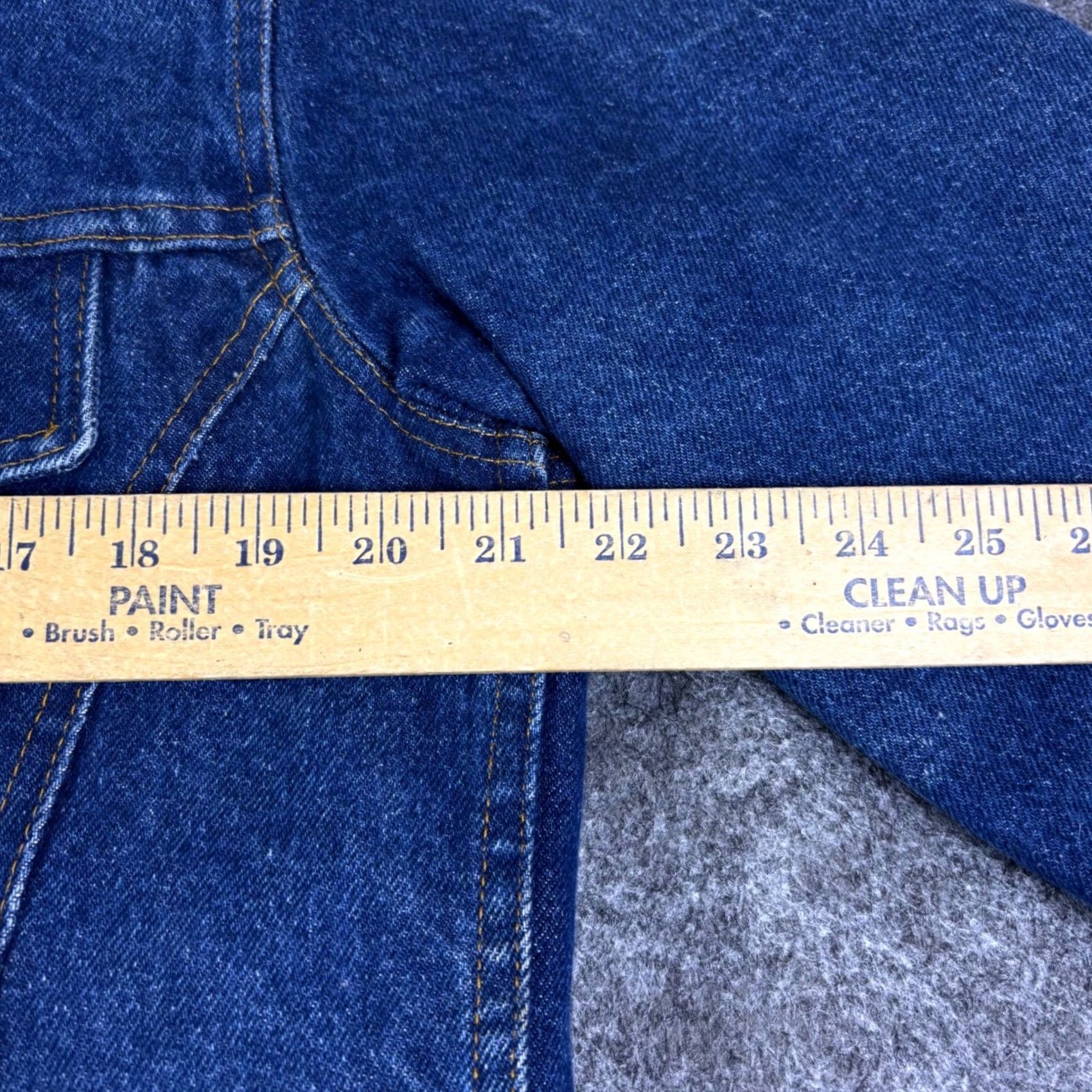 Denime VINTAGE Denim Trucker Jacket Blue Faux Fur Collar Mens Large Jacket/Coat Size US L / EU 52-54 / 3 - 4 Thumbnail