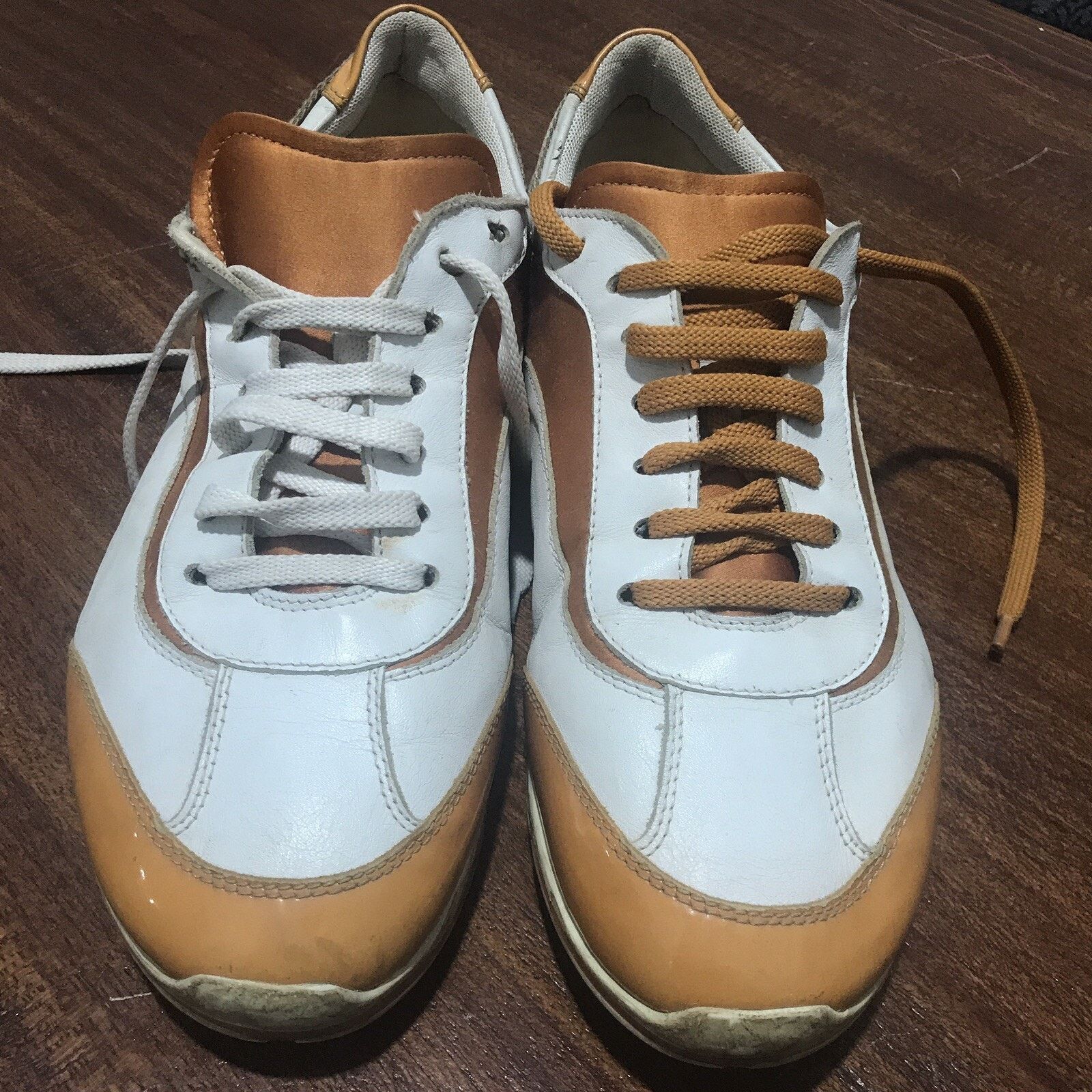 Salvatore Ferragamo Salvatore Ferragamo Sneaker leather Shoes Made Italy orange Size US 10 / EU 43 - 2 Thumbnail