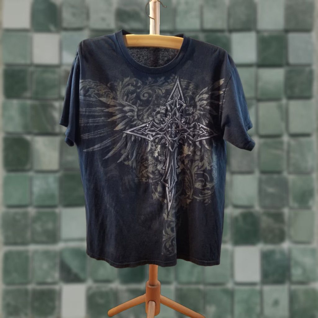 Vintage VINTAGE MMA ELITE CROSS WINGS GRUNGE MEN'S T-SHIRT SZ LARGE - BLACK, CAMOUFLAGE, SHORT SLEEVE, ROUND NECK, USA THEME, REGULAR FIT, MEN, T-Shirt Size US L / EU 52-54 / 3 - 1 Thumbnail