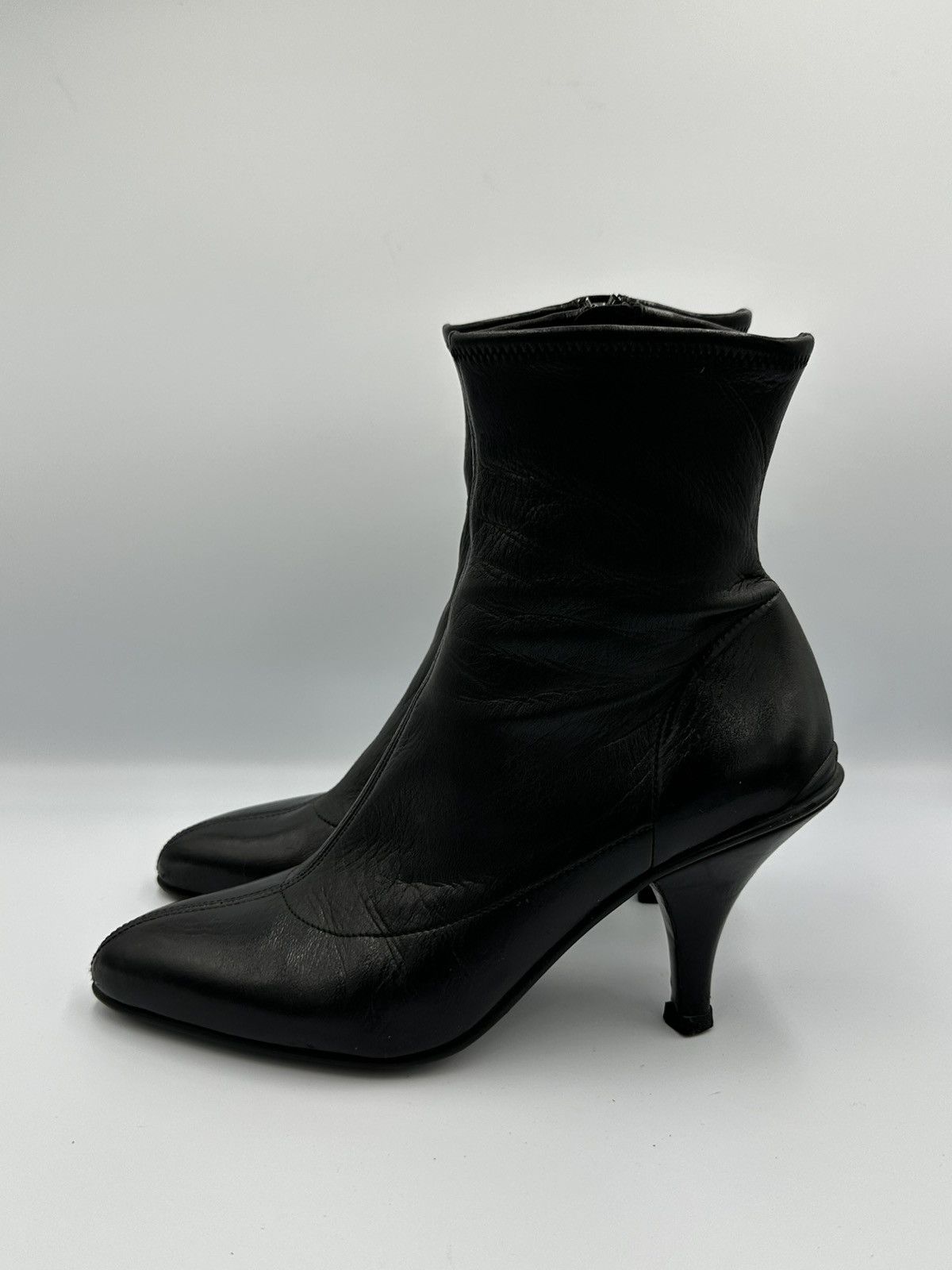 Prada Prada leather Boots with logo embroidery Size US 6 / IT 36 - 3 Thumbnail