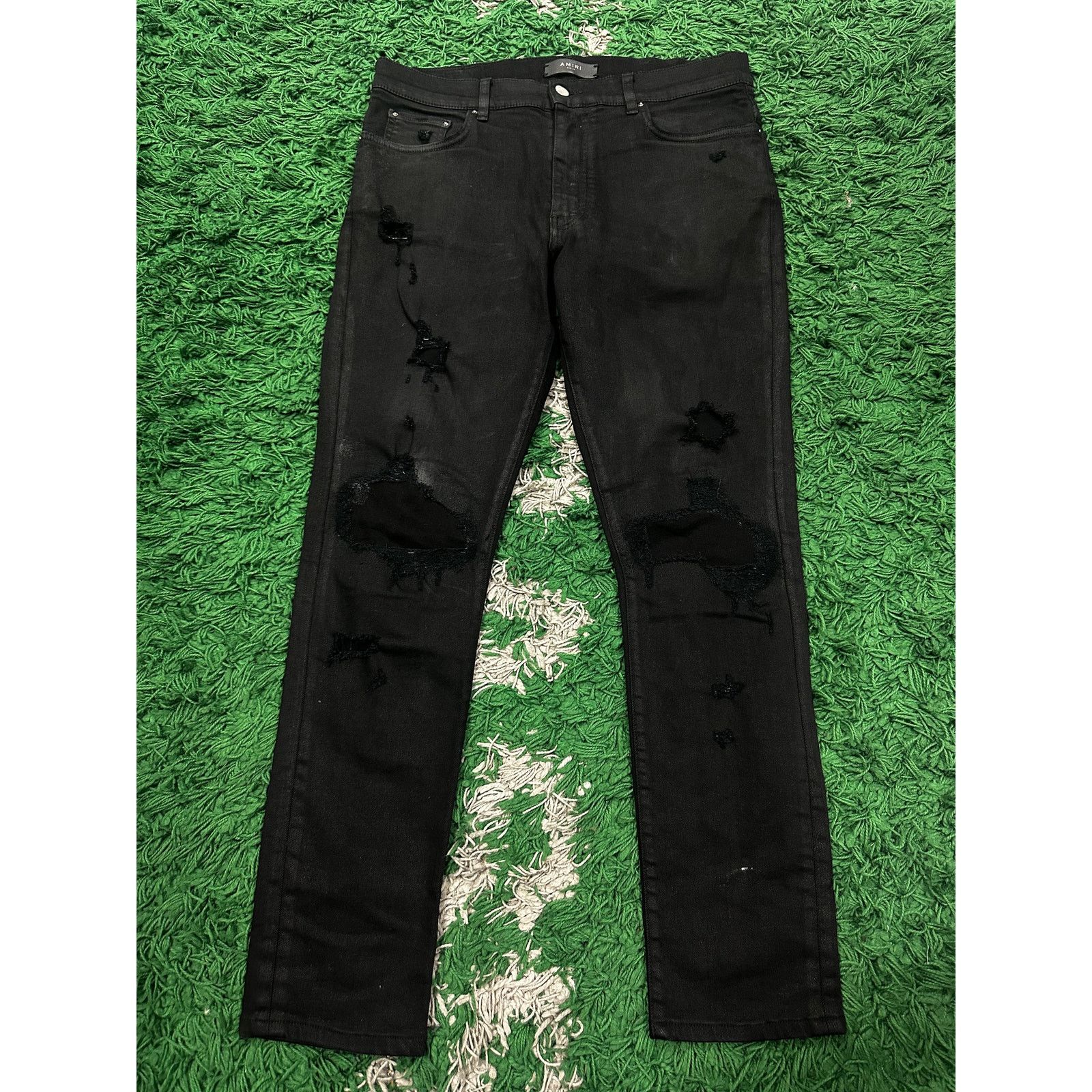 Amiri Amiri Jeans Black Wax Thrasher Used 34 Size US 34 / EU 50 - 1 Thumbnail