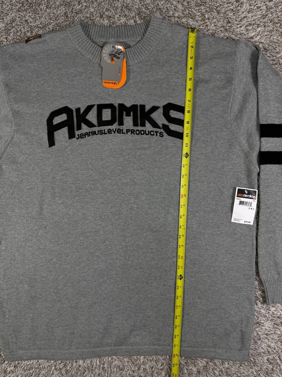 Akademiks Vintage Akademiks Knit Black Logo Striped Sleeves Size US XXL / EU 58 / 5 - 6 Thumbnail