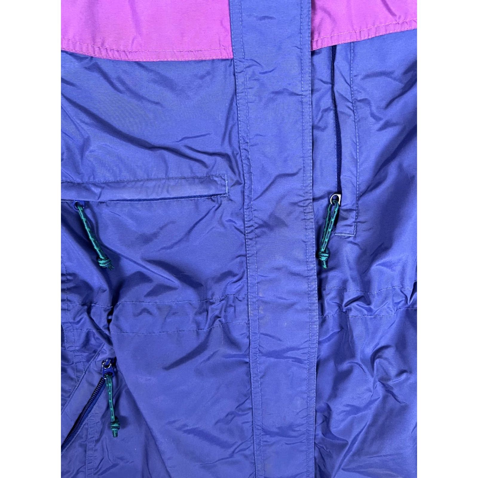 Pinko VINTAGE Columbia Jacket Womens M Purple Navy Pink Hooded Ski Parka 90s Size M / US 6-8 / IT 42-44 - 3 Thumbnail